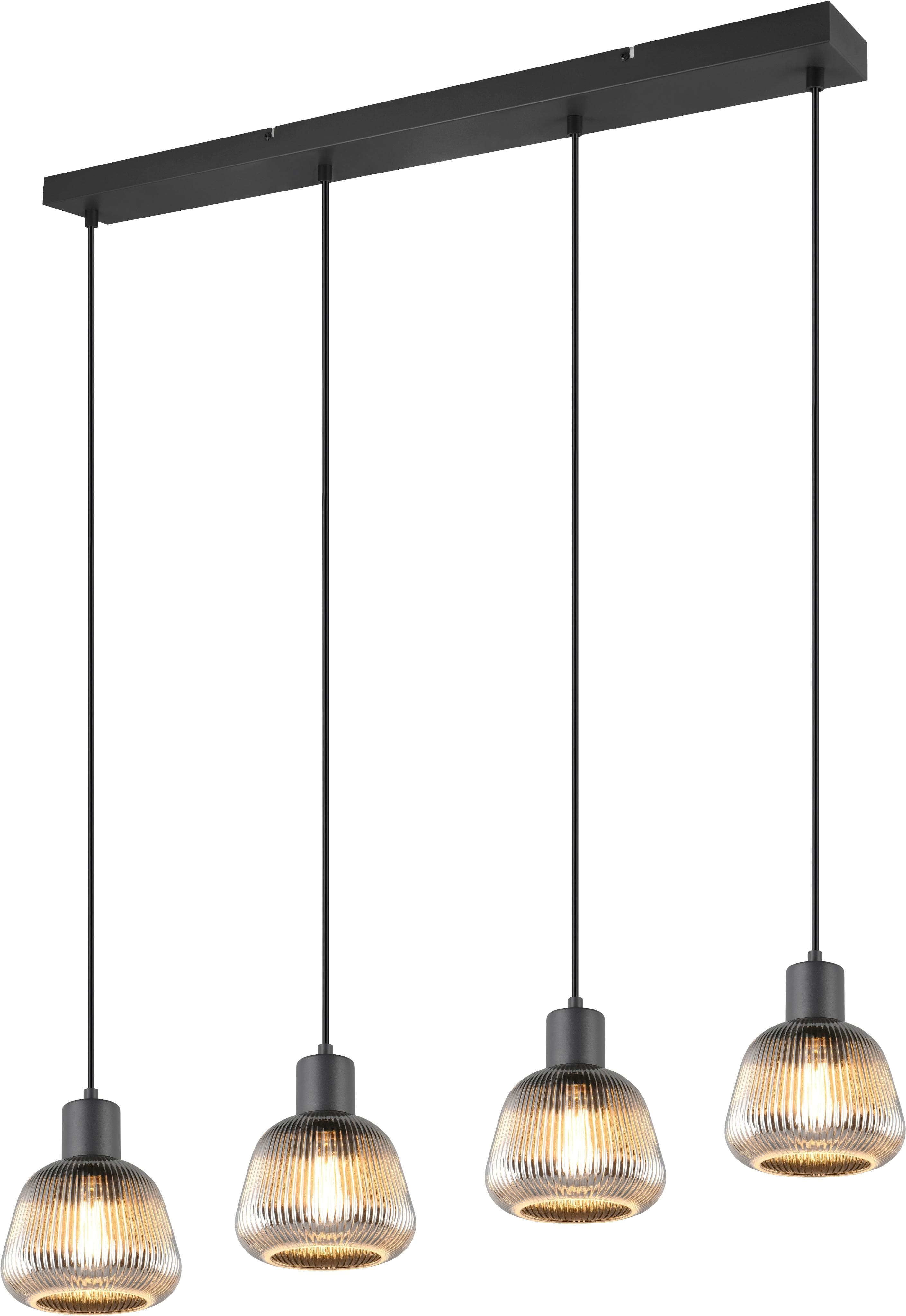 TRIO Leuchten Pendelleuchte TARIFA 4-flammig Schwarz