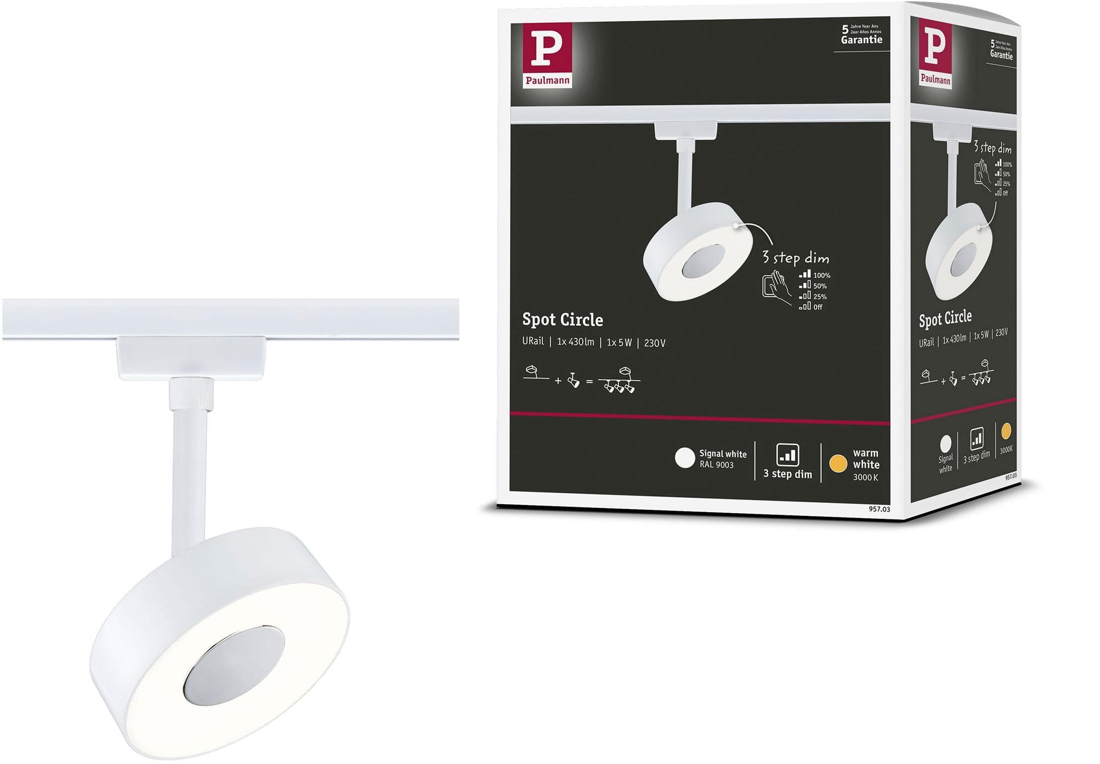 Paulmann URail LED Schienenspot Circle weiß 3-Step-Dim