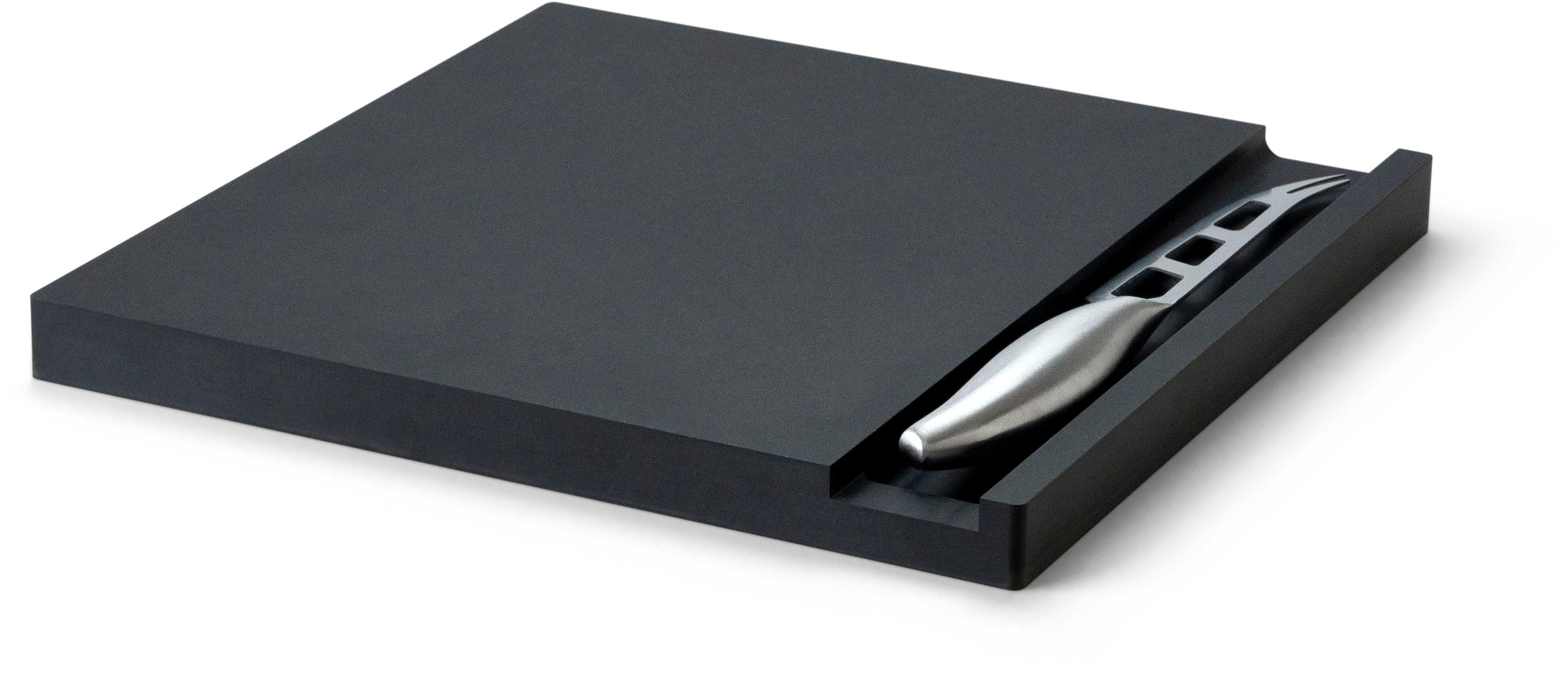 CONTINENTA Käsebrett Duracore Schwarz mit Messer