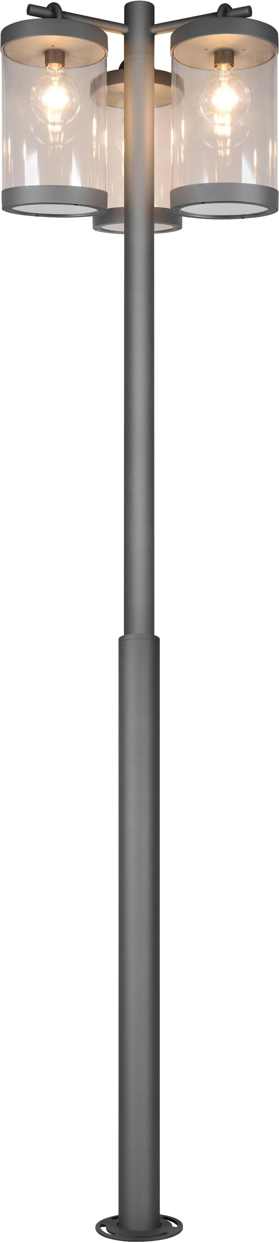 TRIO Außen-Stehlampe SAMBESI 240cm IP44 Dämmerungssensor Grau Alu Druckguss