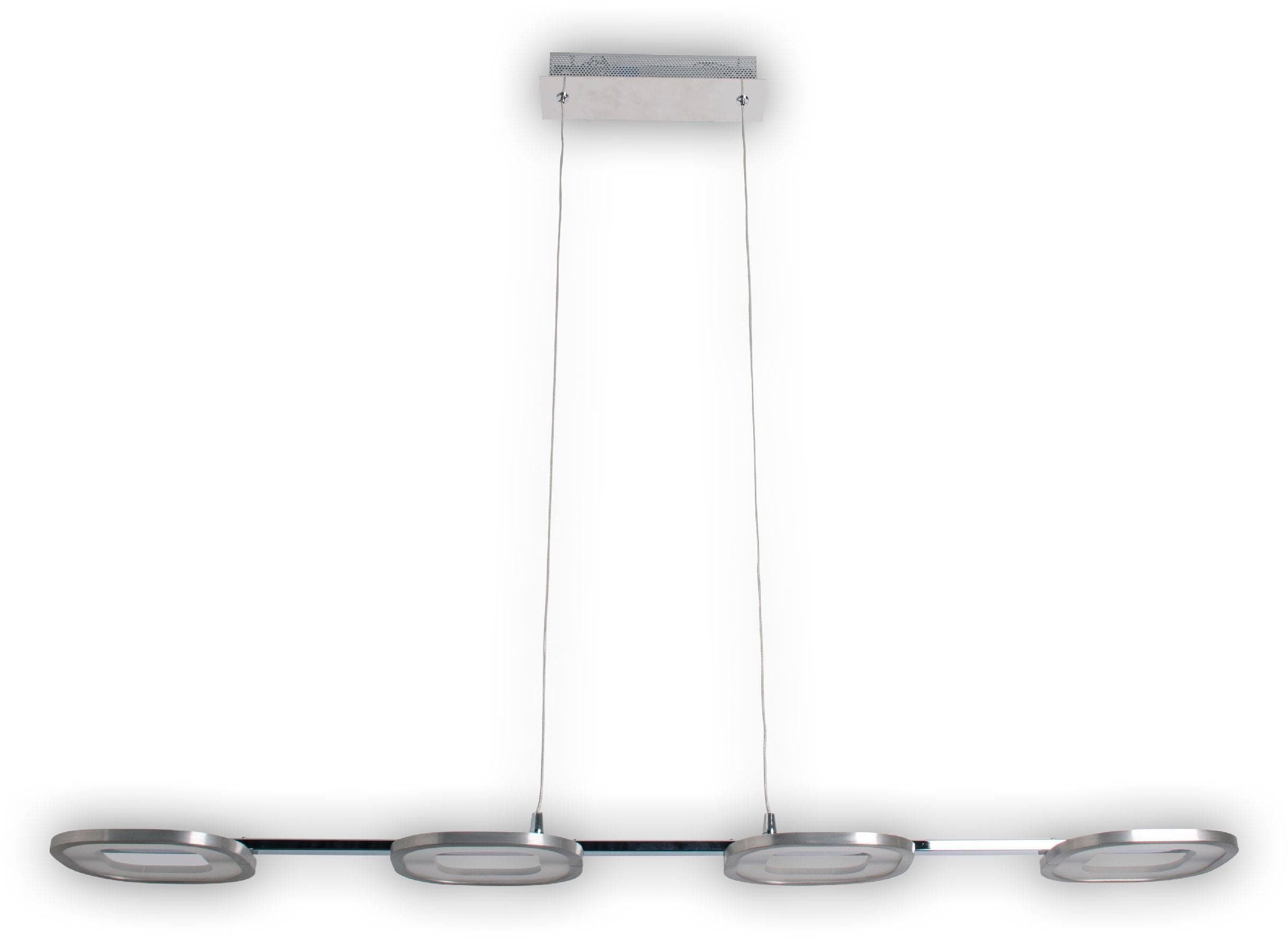 Näve LED Pendelleuchte Silber - Warmweißes Licht für Wohnzimmer und Essbereich