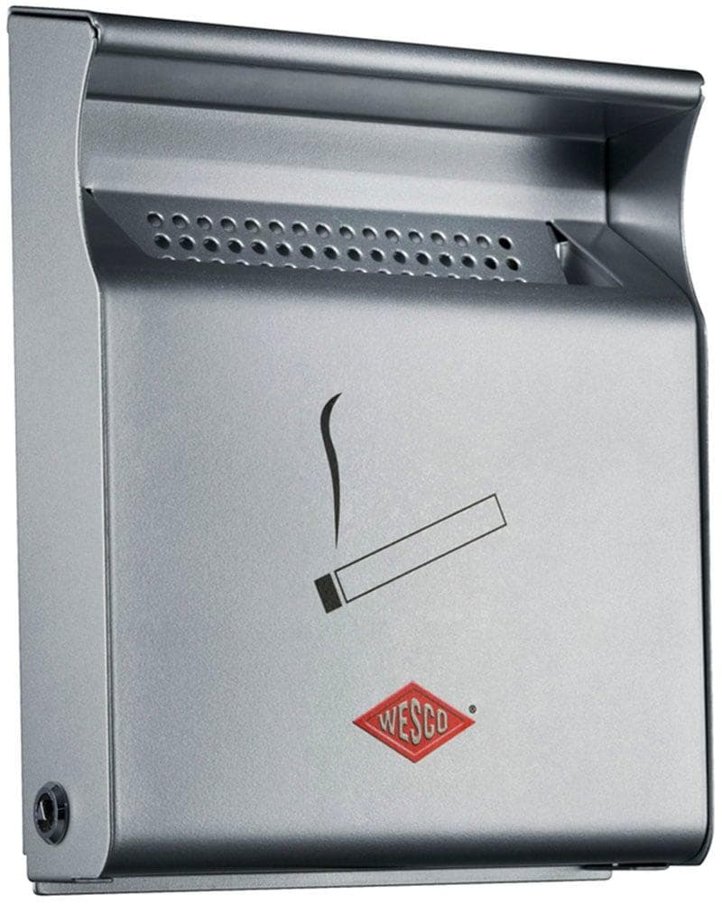 Wesco Wandascher Aschekasten silber abschließbar Edelstahl