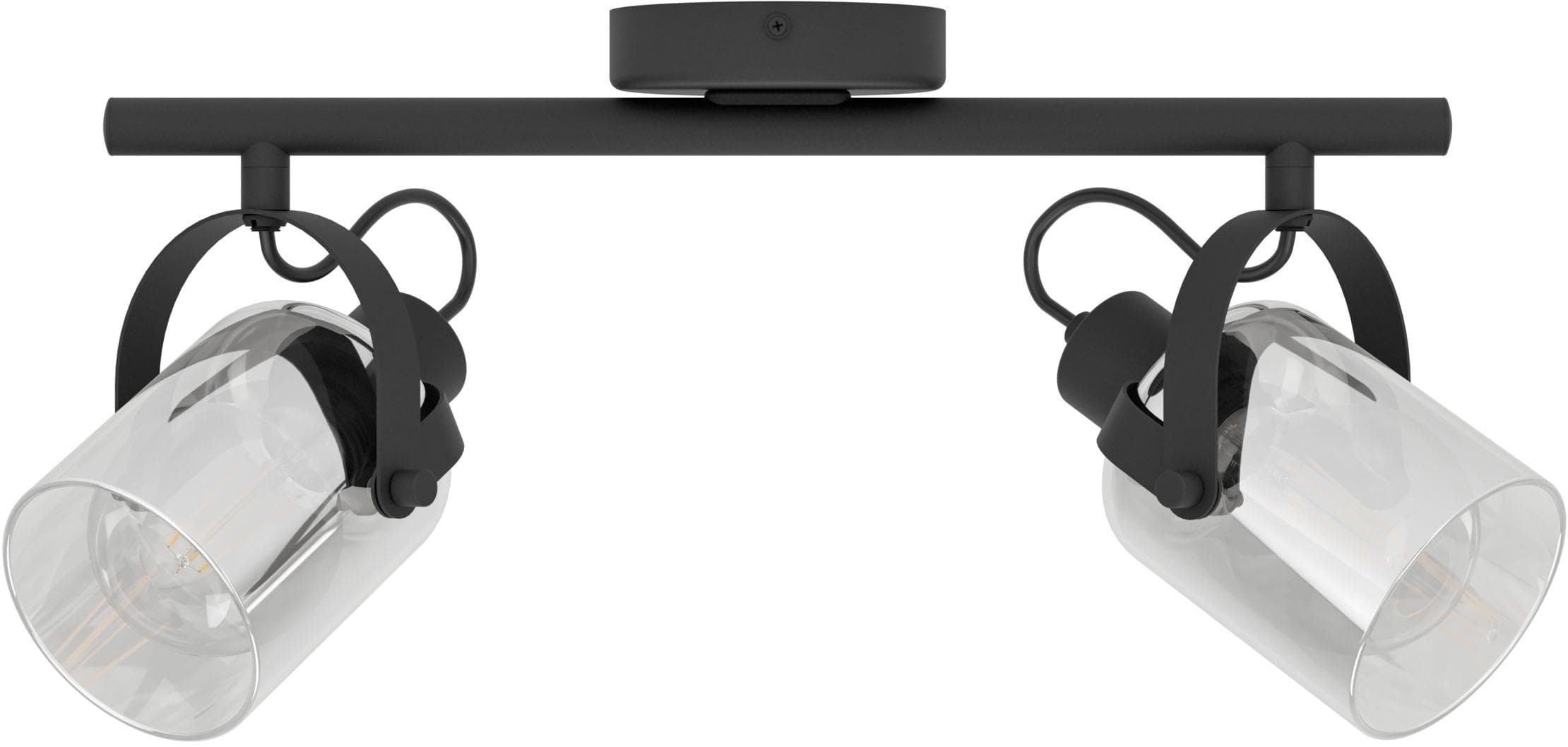 EGLO Deckenspot BERREGAS Spotlampe Stahl E27 2x40W IP20 Schwarz Chrom