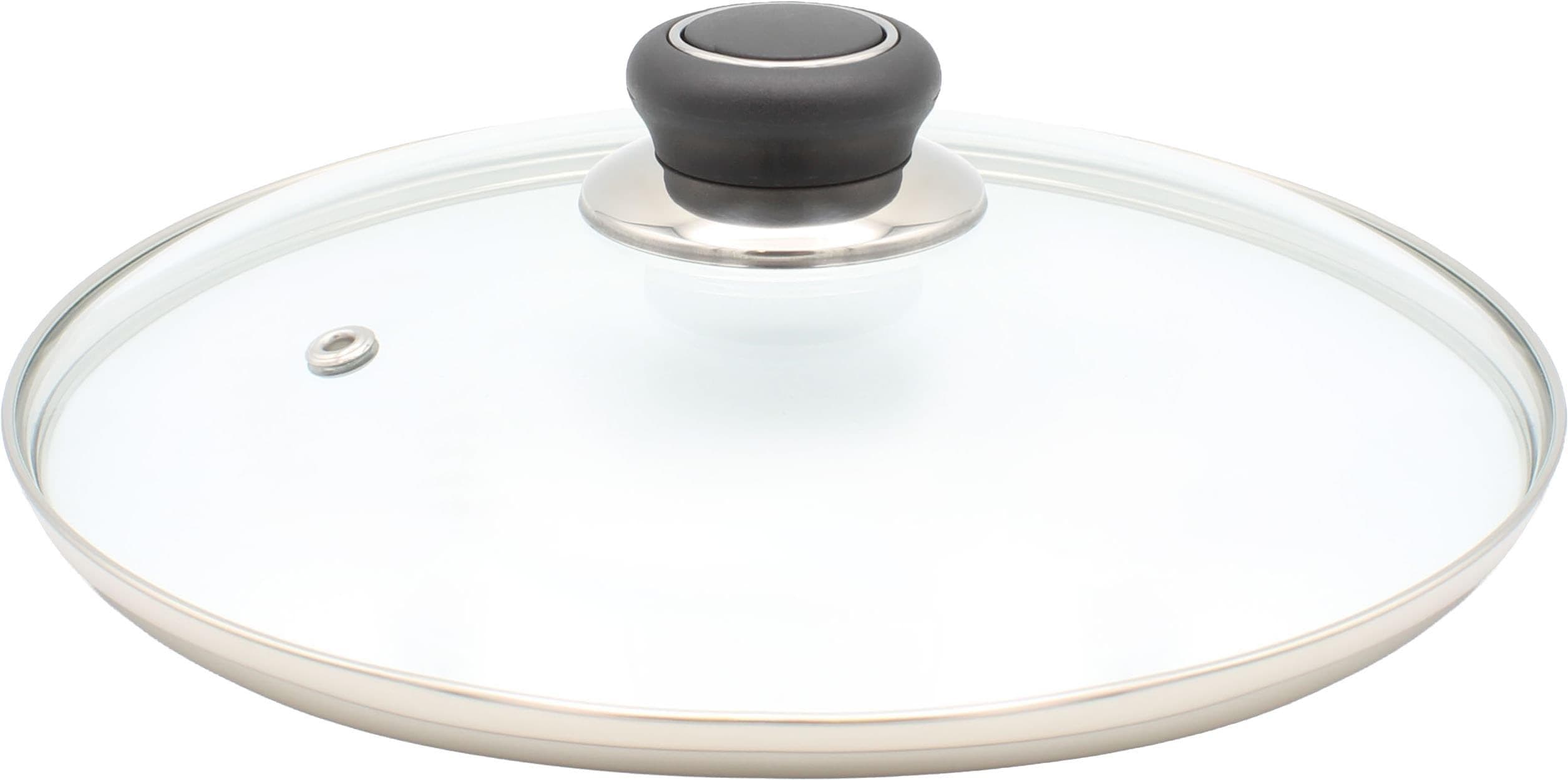 Krüger Glasdeckel Diamant Kunststoffknopf Transparent 28cm