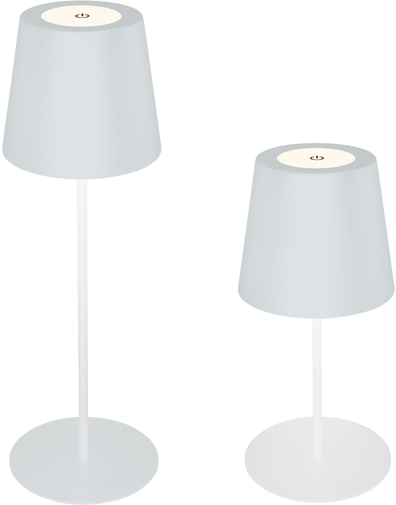 B.K.Licht LED Tischlampe Weiß – Kabellos, Dimmbar, Indoor/Outdoor