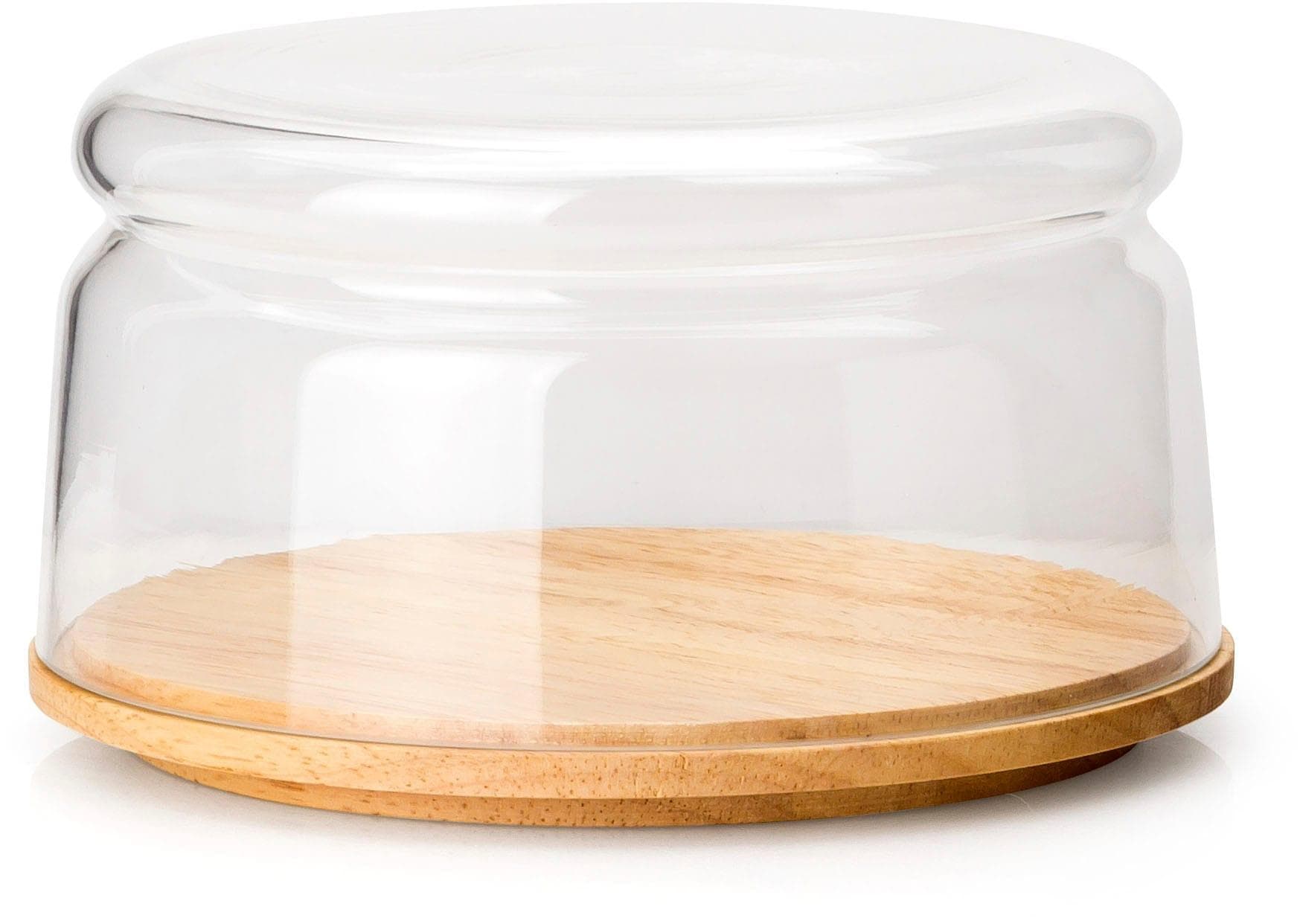 Käseglocke CONTINENTA Glas Holz beige natur