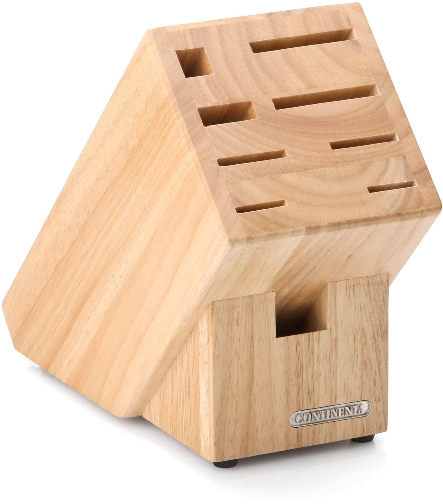 CONTINENTA Messerblock Holzfarben mit Scherenschlitz