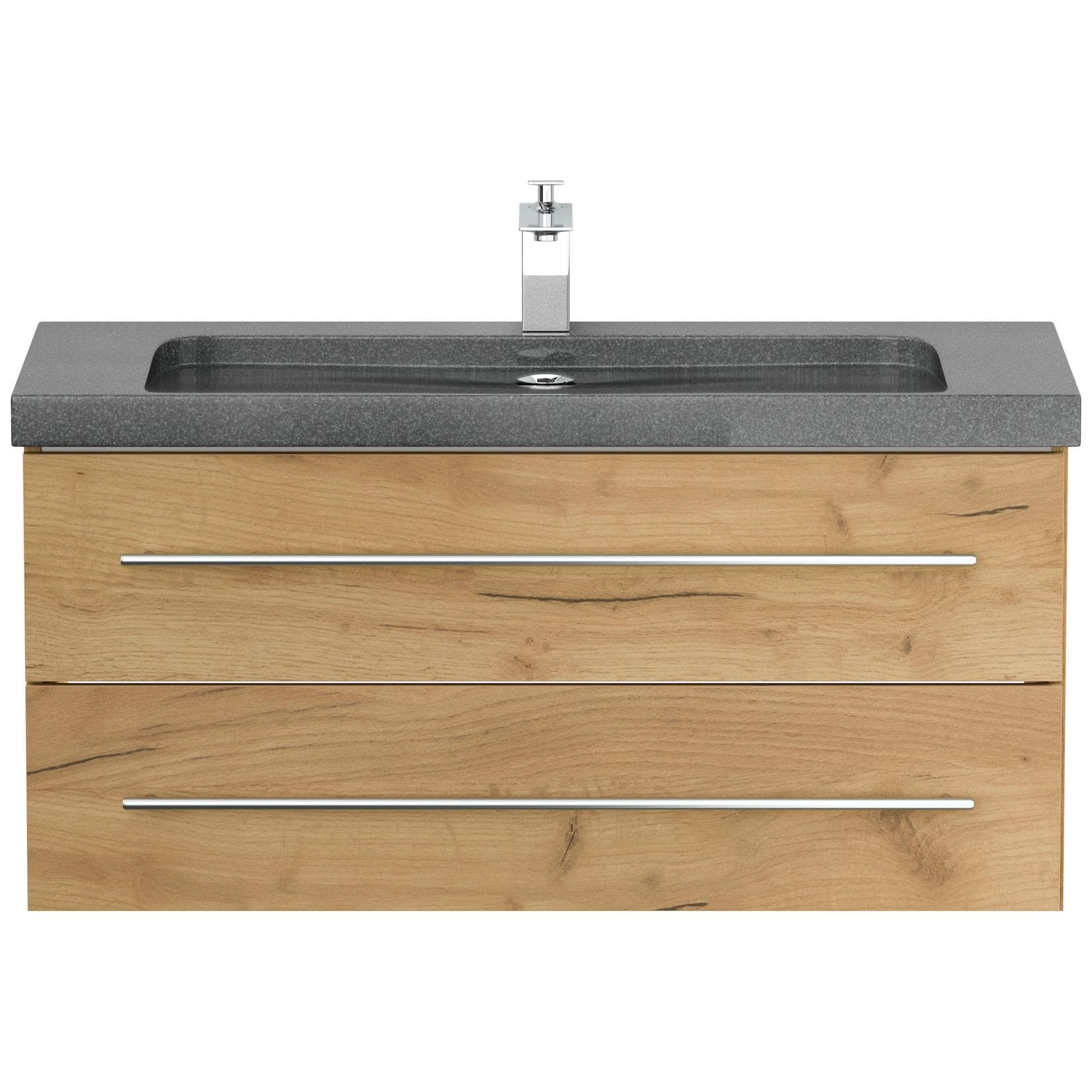 Granit Waschplatz "YAMO 100" - Eiche Gold Badmöbel-Set