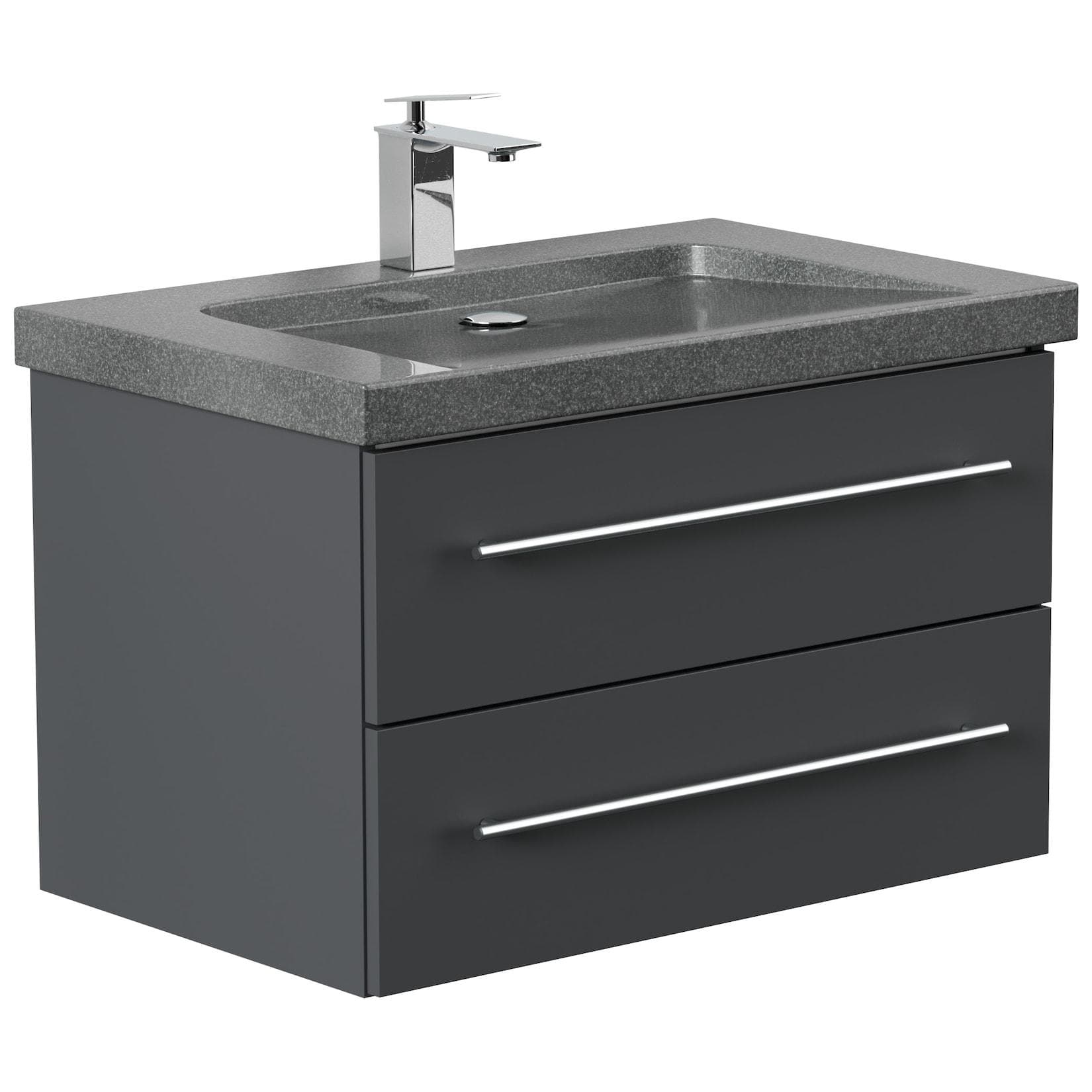 Badmöbel-Set "YAMO 75" mit Granit Waschplatz G654 - Grafit