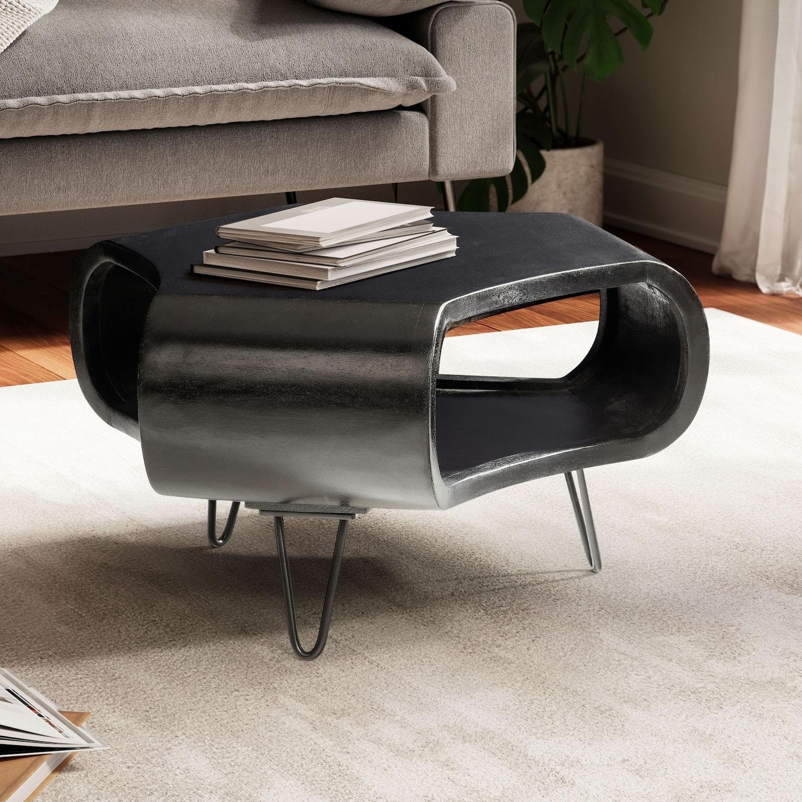 Couchtisch FineBuy Massivholz 60 cm Wohnzimmertisch