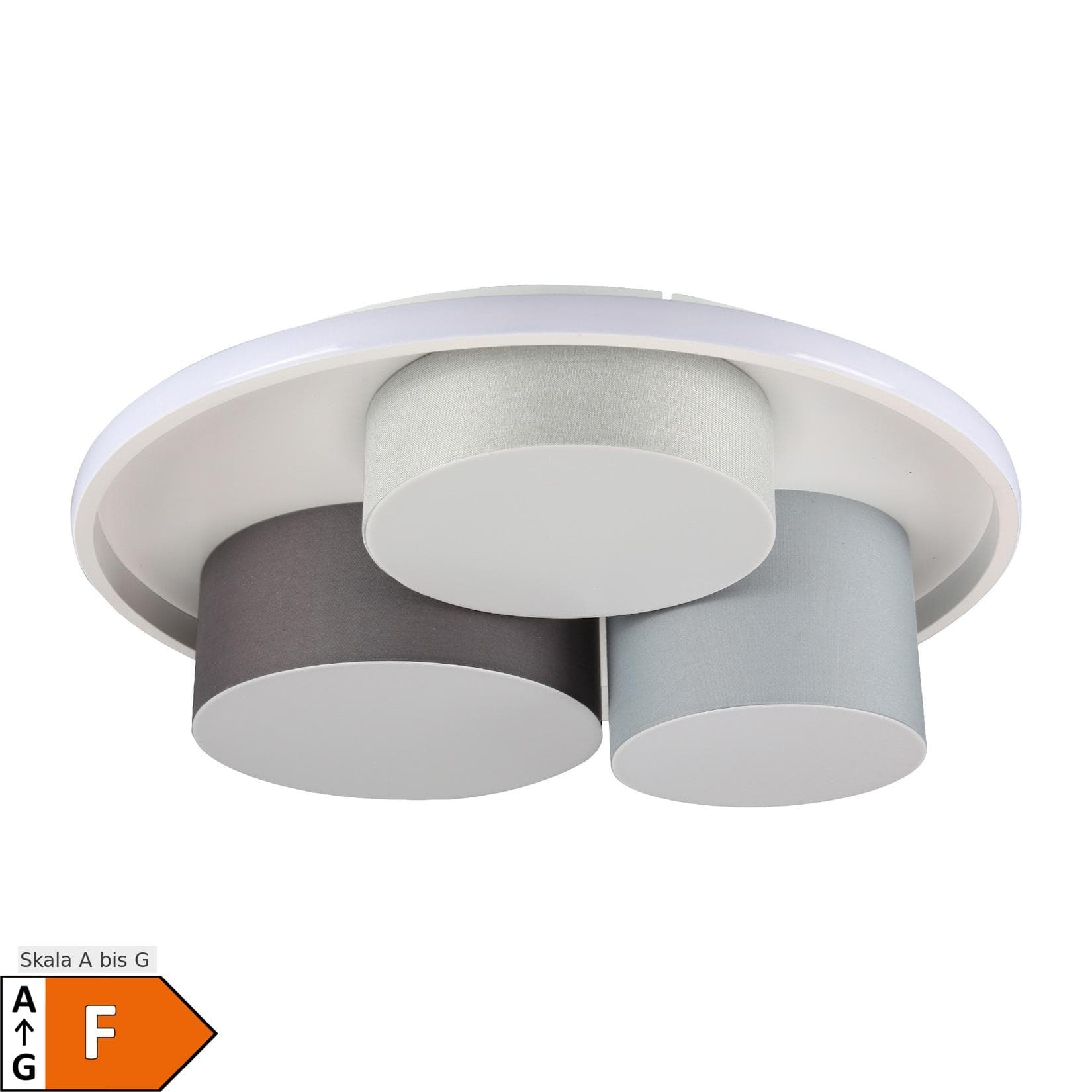 NÄVE LED Deckenleuchte Eppan Grau Weiß Dimmbar