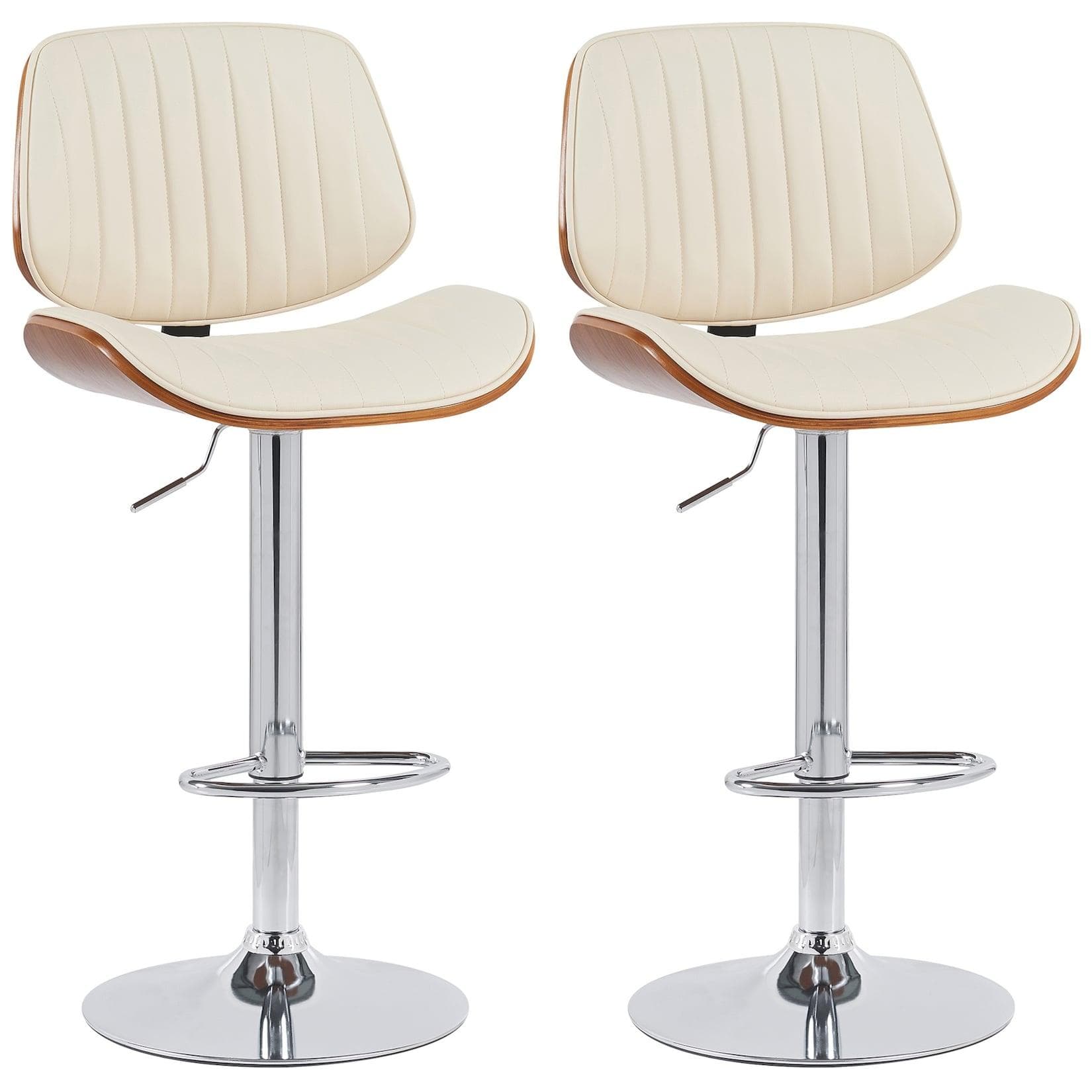 CLP Barhocker Clawson 2er Set Schwarz Kunstleder Metallgestell