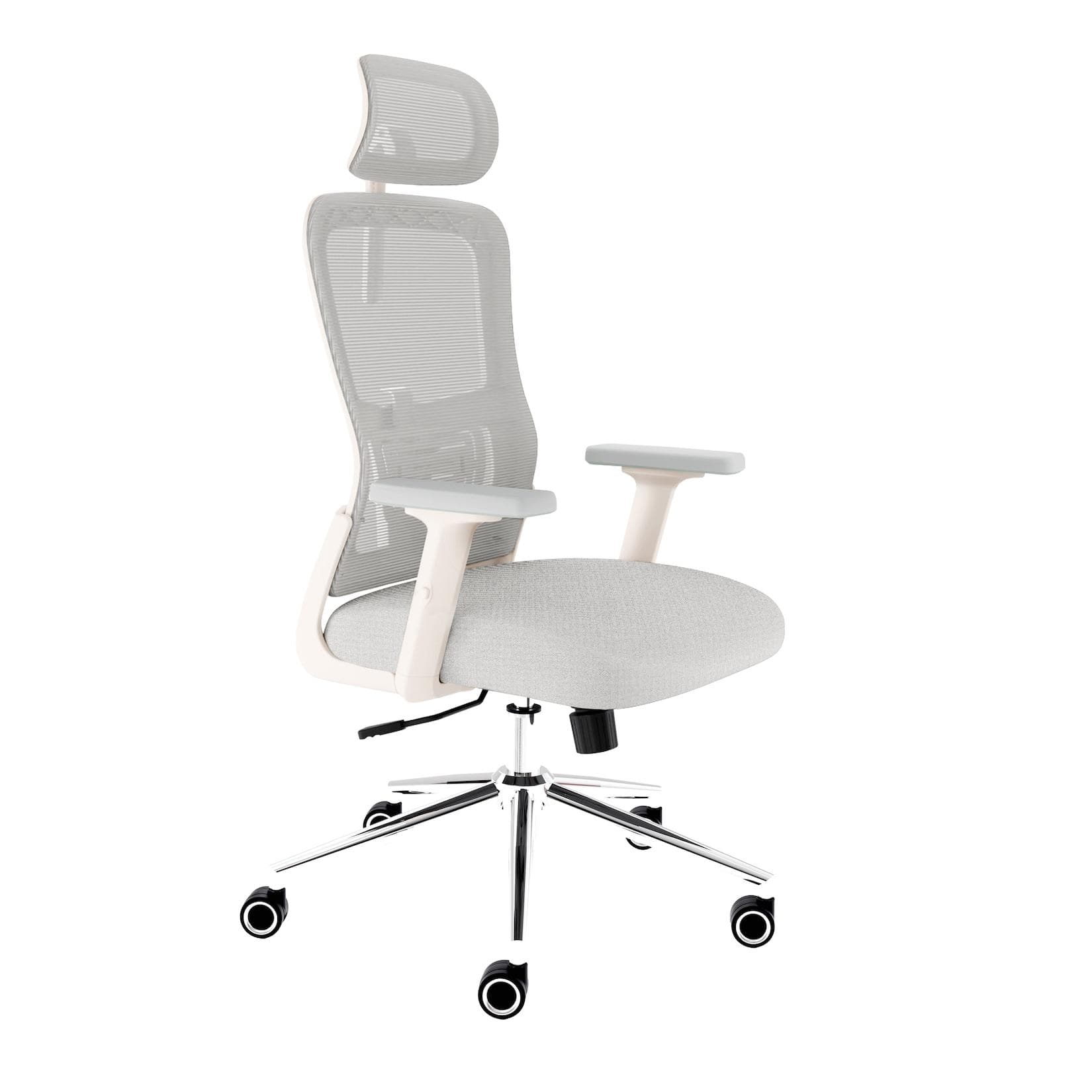 CLOUVOU BrightSeat Bürostuhl Ergonomisch Creme-Weiß