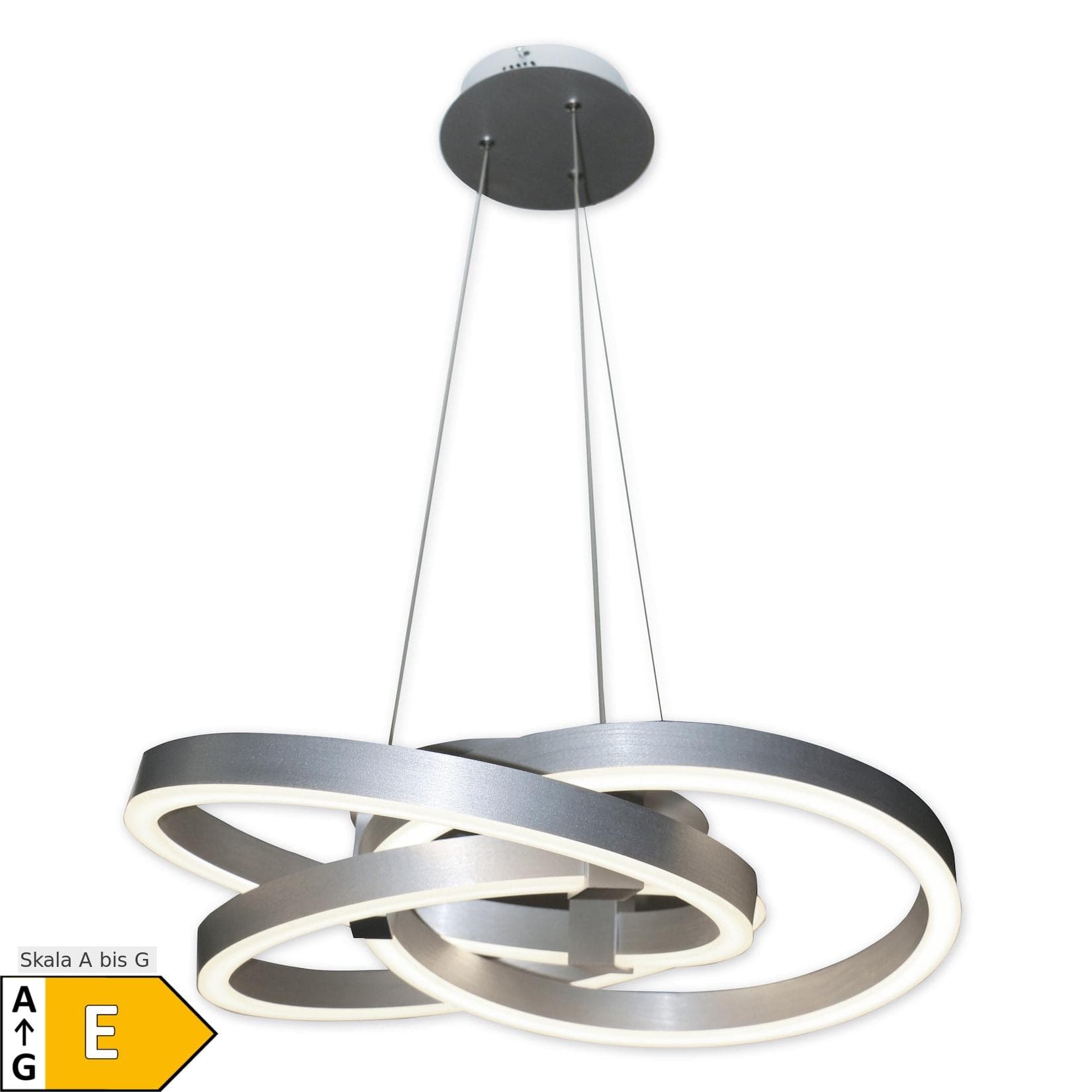 Moderne LED Pendelleuchte in Weiß, Ø 58 cm