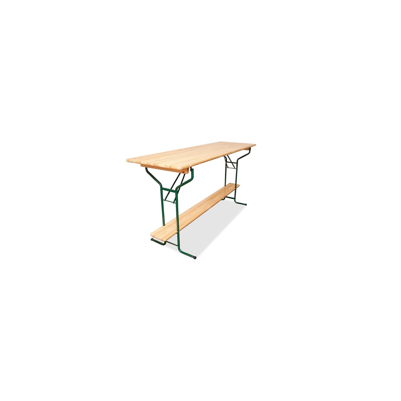 DEGAMO Stehtisch BAMBERG 220cm Klappbar Metall Holz Dunkelgrün