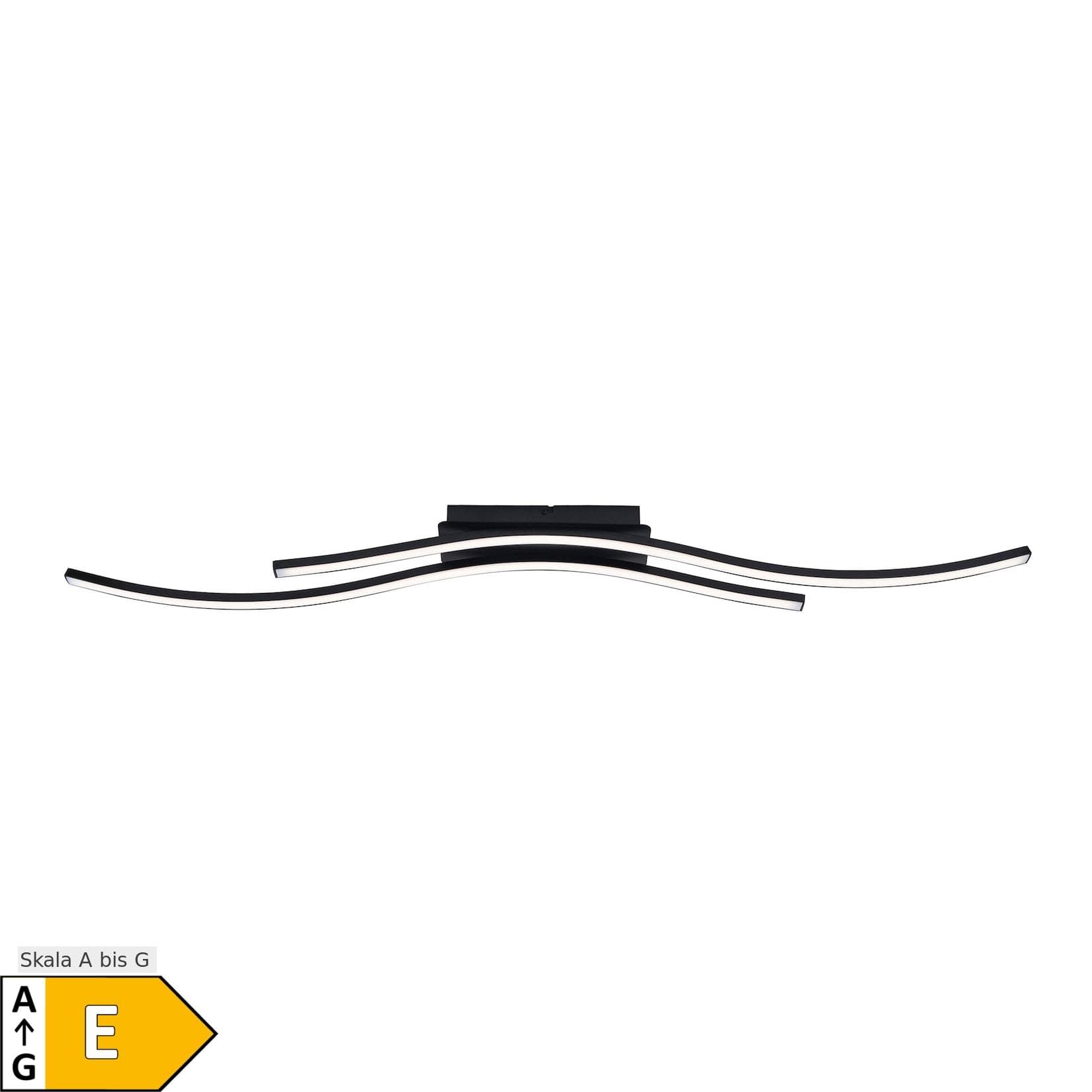 NÄVE LED Deckenleuchte Onda Schwarz 96 cm
