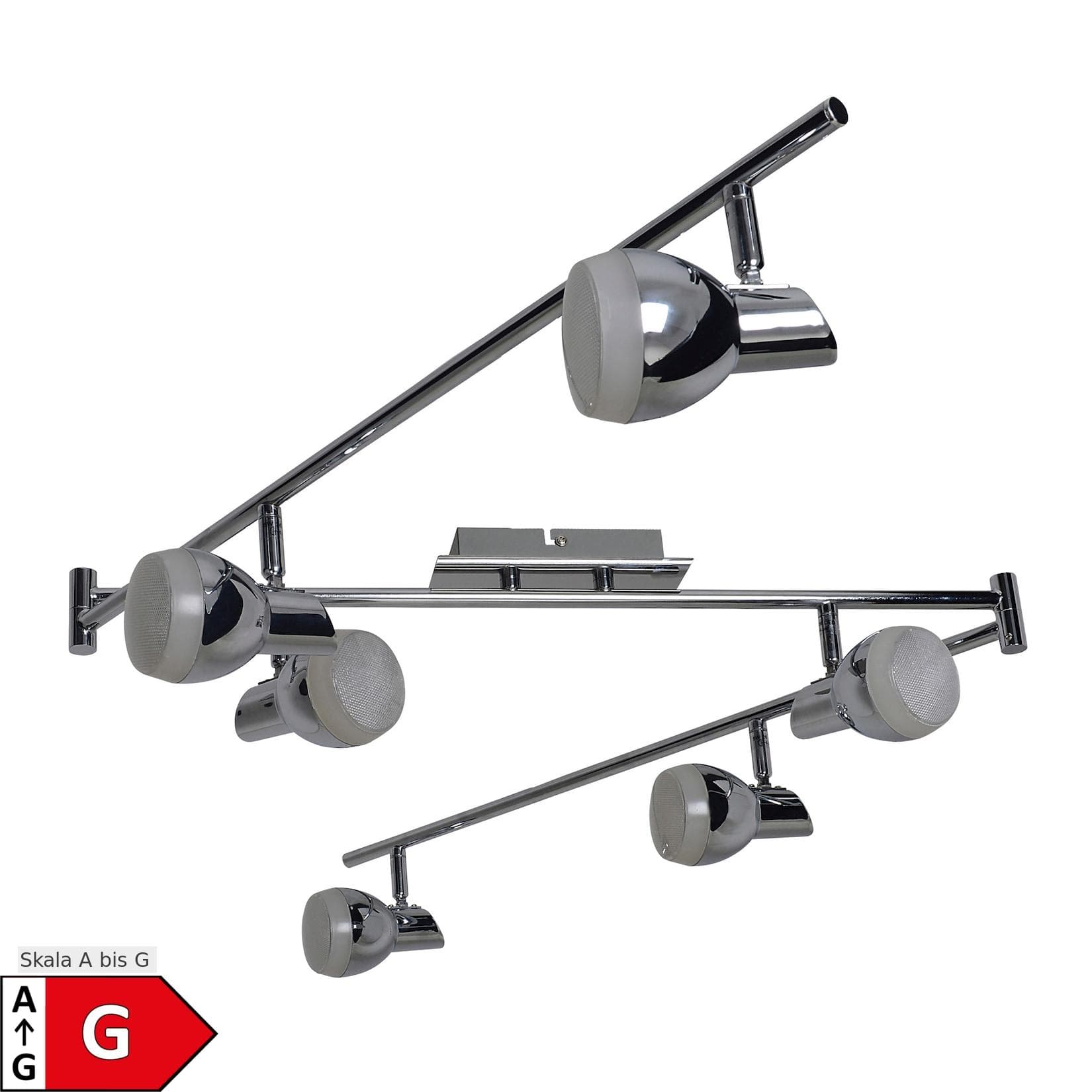 NÄVE LED Deckenleuchte Chromey grau 6 Spots