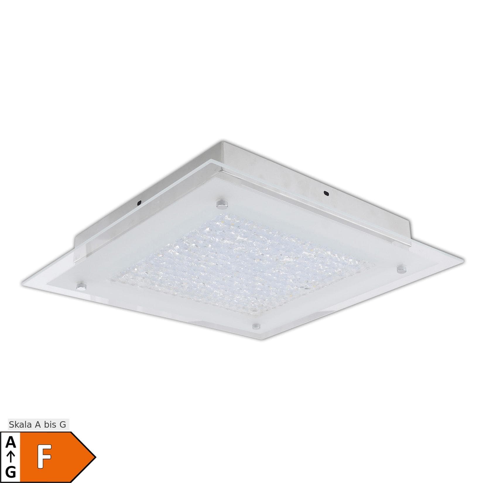 Näve LED Deckenleuchte Glasgow Grau Chrom 36x36cm