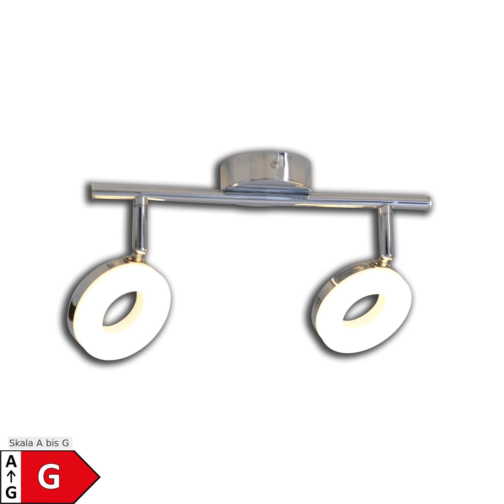 NÄVE LED 2er Wand- und Deckenspot Grau Chrom