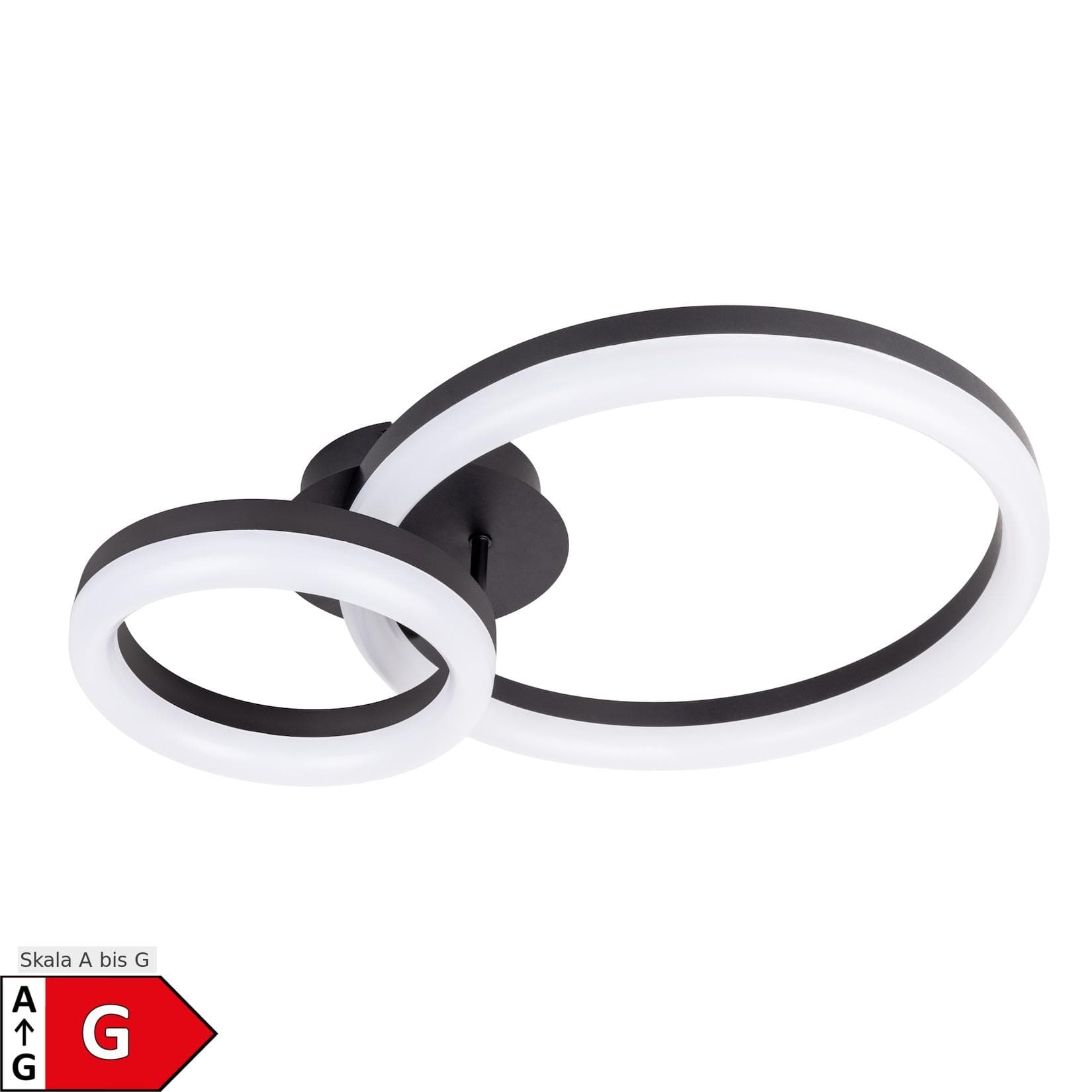 NÄVE LED Deckenleuchte CIRCULO Schwarz Dimmbar