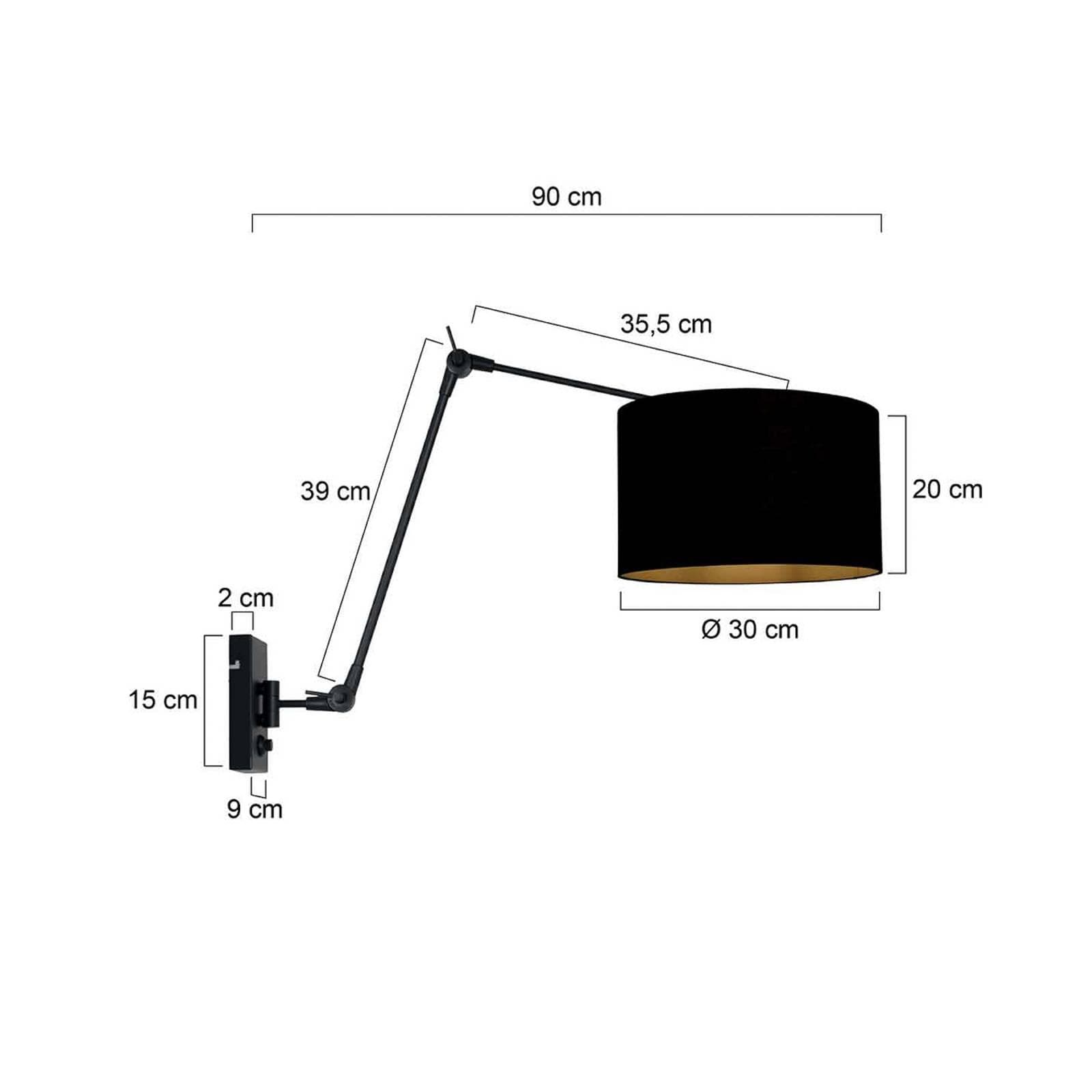 Steinhauer Wandlampe Prestige Chic Schwarz-Gold Dimmbar