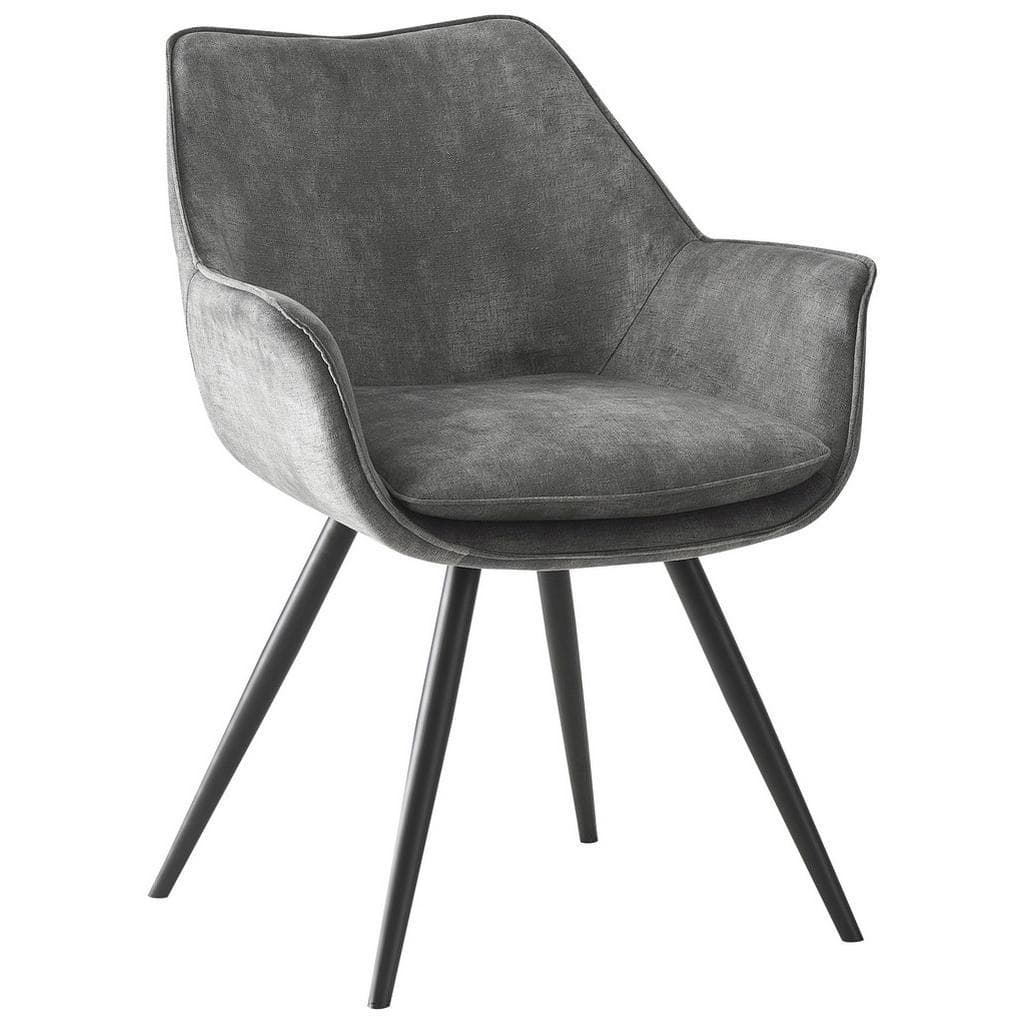 Livetastic Armlehnstuhl Grau Schwarz Holz Metall Textil