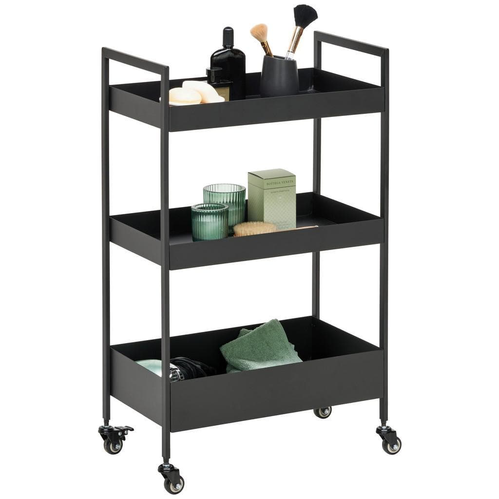 Xora Servierwagen Schwarz Metall Rechteckig