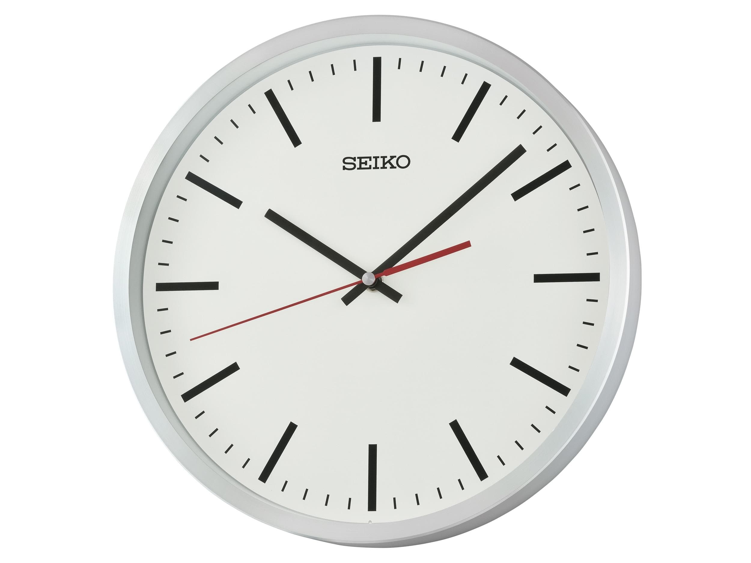 Wanduhr SEIKO Silberfarben Quarzuhr Durchlaufende Sekunde