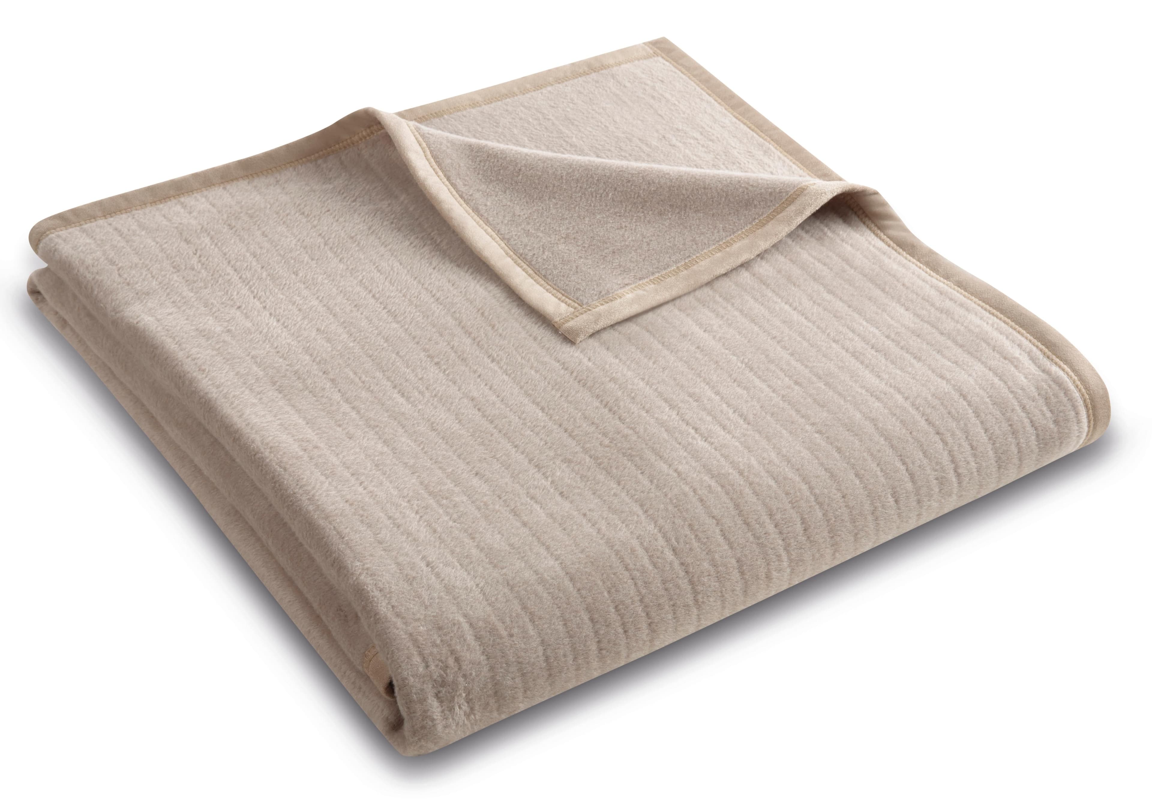 BIEDERLACK Feel Cord Wohndecke Beige Cord-Optik Samtband