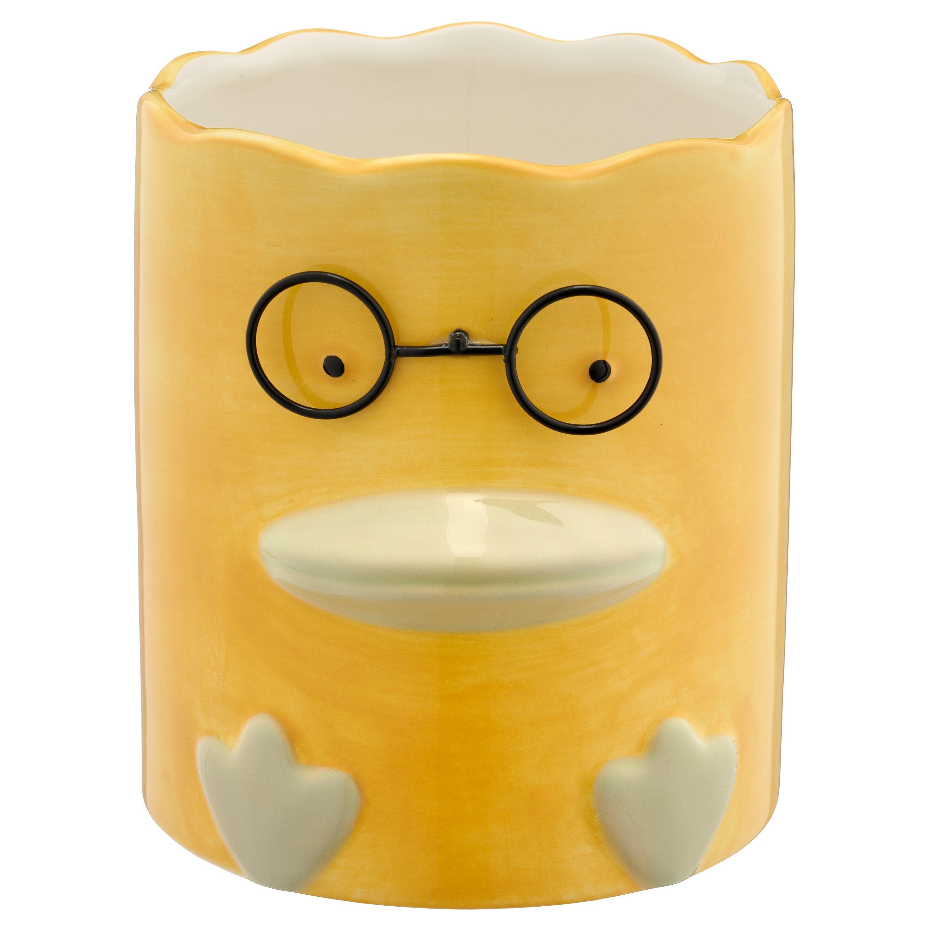 Übertopf ENTE Gelb Keramik