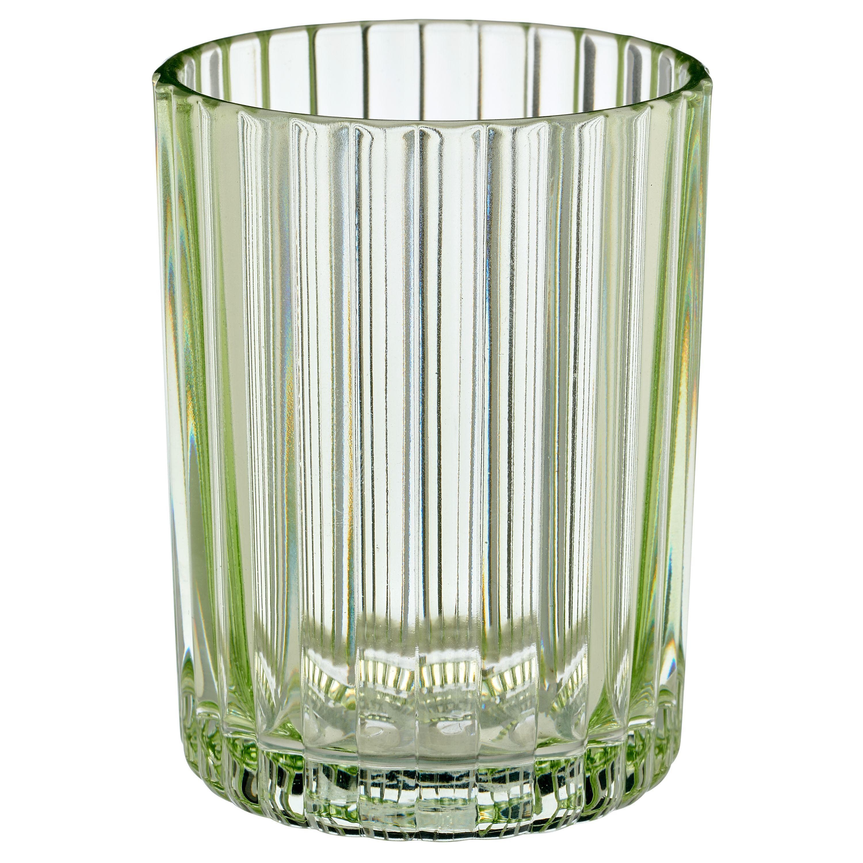 Gasper Teelichthalter Hellgrün Geriffelt