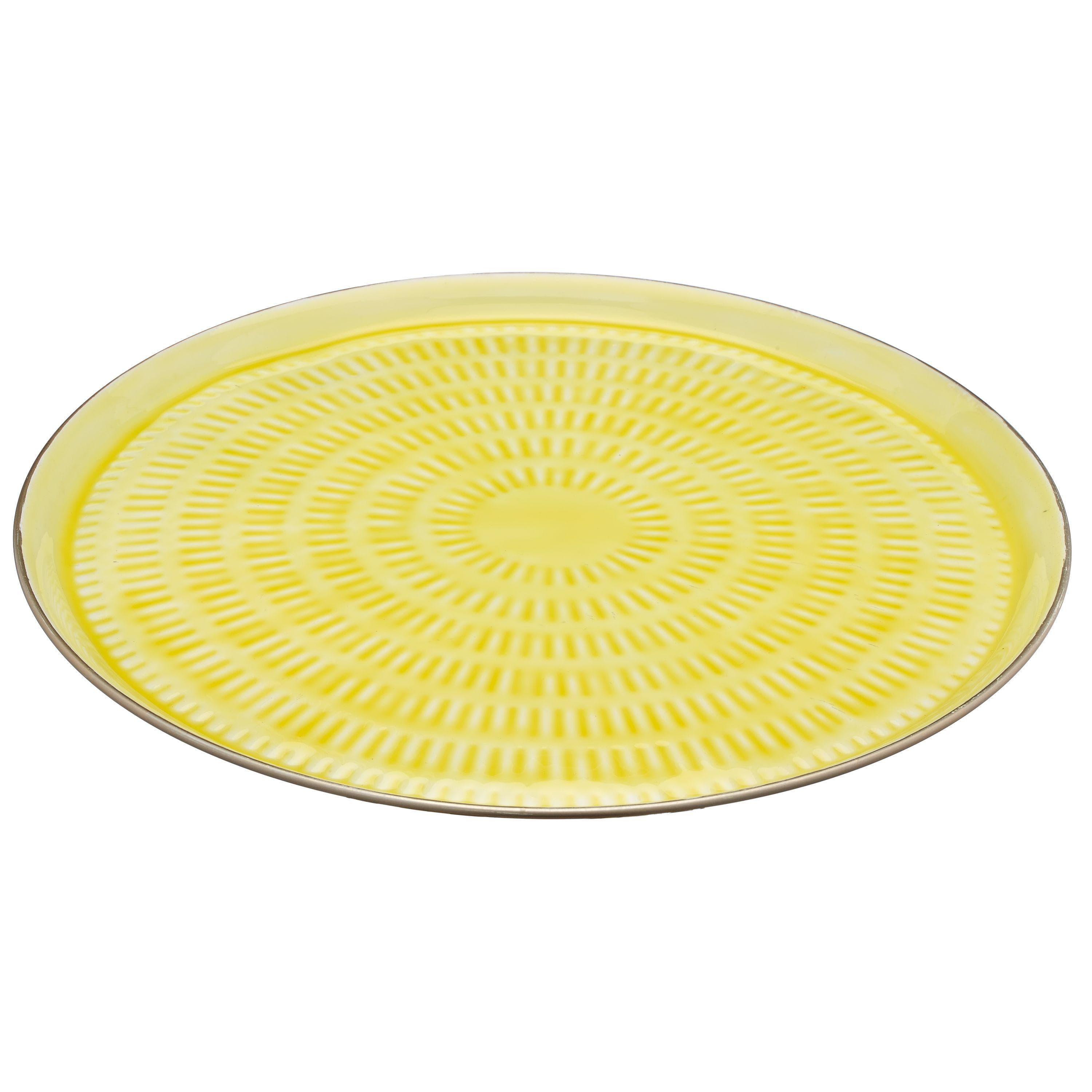 Gasper Deko-Teller Metall Hellgelb