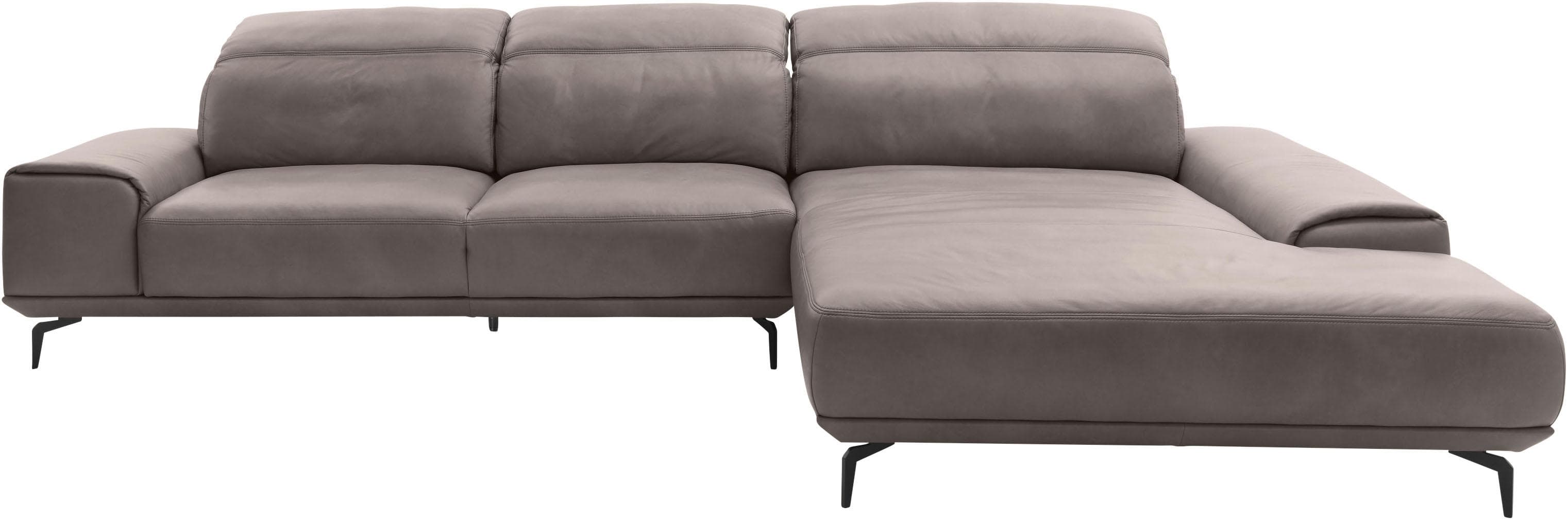 MUSTERRING Wohnlandschaft MR 2490 Ecksofa Grau Long-Life-Leder