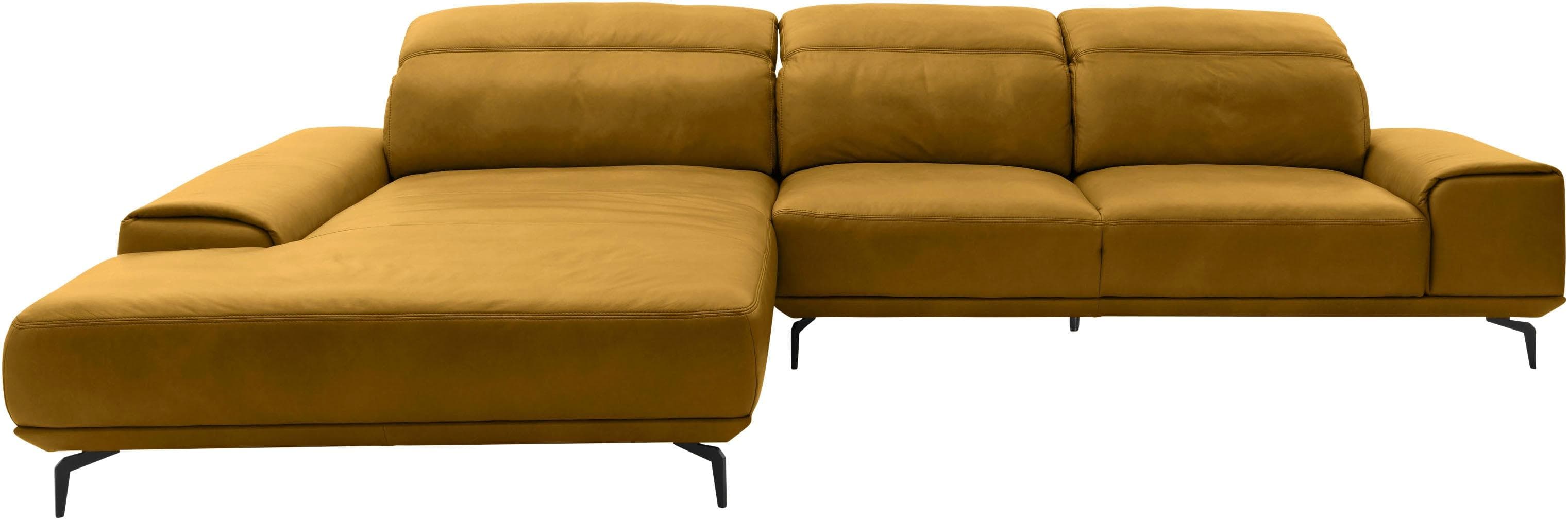 MUSTERRING Wohnlandschaft MR 2490 Ecksofa Long-Life-Leder Kurkuma
