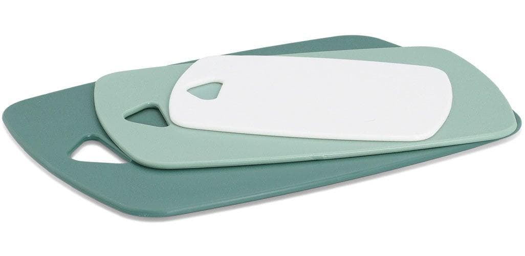 ZELLER PRESENT Schneidebrett-Set 3-tlg. Grün/Mint/Weiß Kunststoff