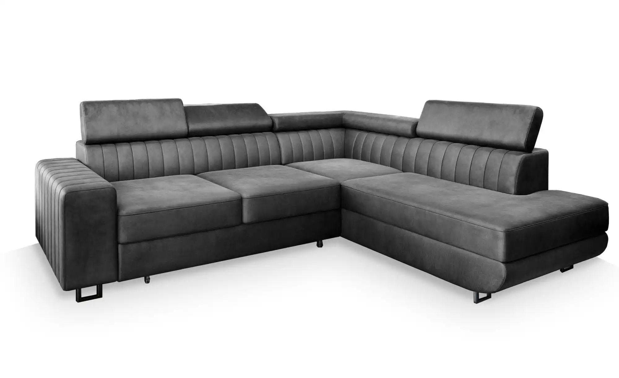 Masseno Ecksofa NOLA mit Schlaffunktion L-Form Grau