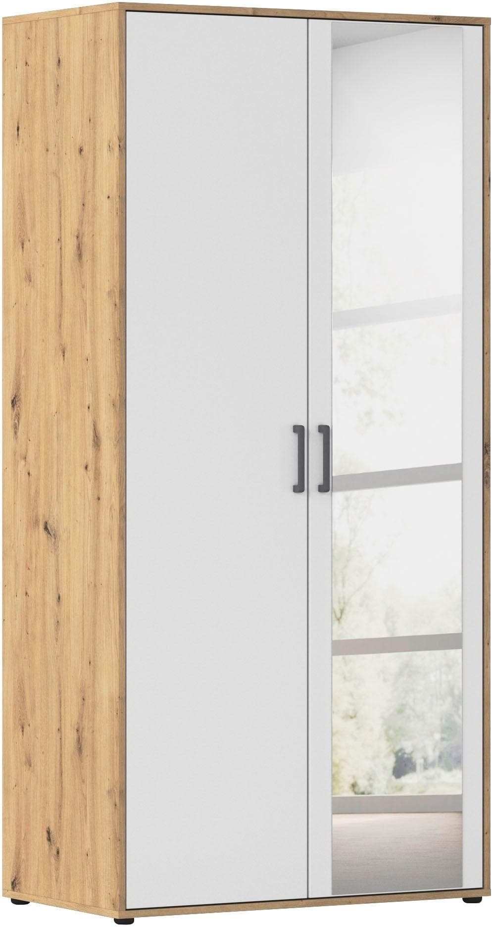 Drehtürenschrank RAUCH Kleiderschrank Garderobe Wäscheschrank Voyager Eiche Artisan Alpinweiß