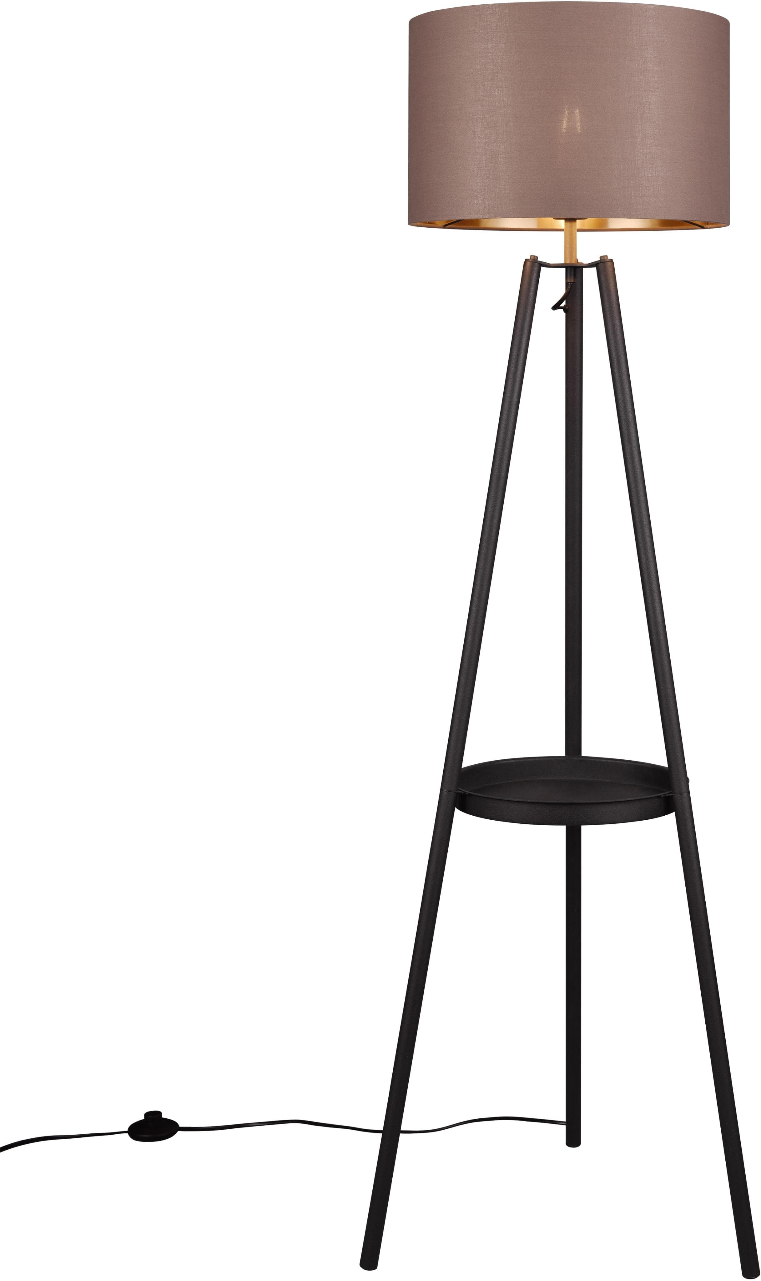 REALITY LEUCHTEN Stehlampe COLETTE Dreibein mit Ablage Schwarz/Gold