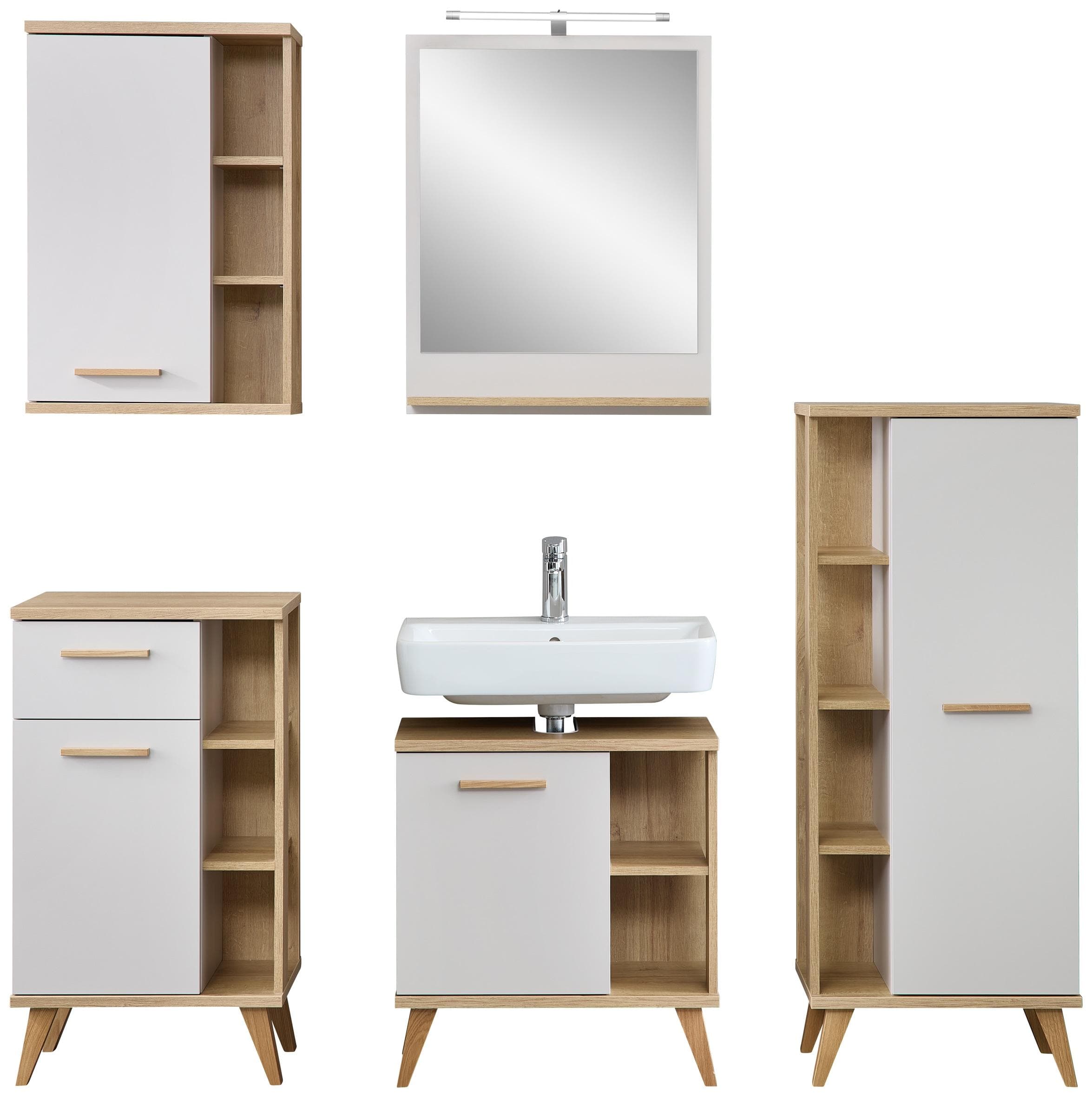 Badmöbel-Set SAPHIR Quickset 966 Kaschmir/Riviera Eiche Quer Nachbildung