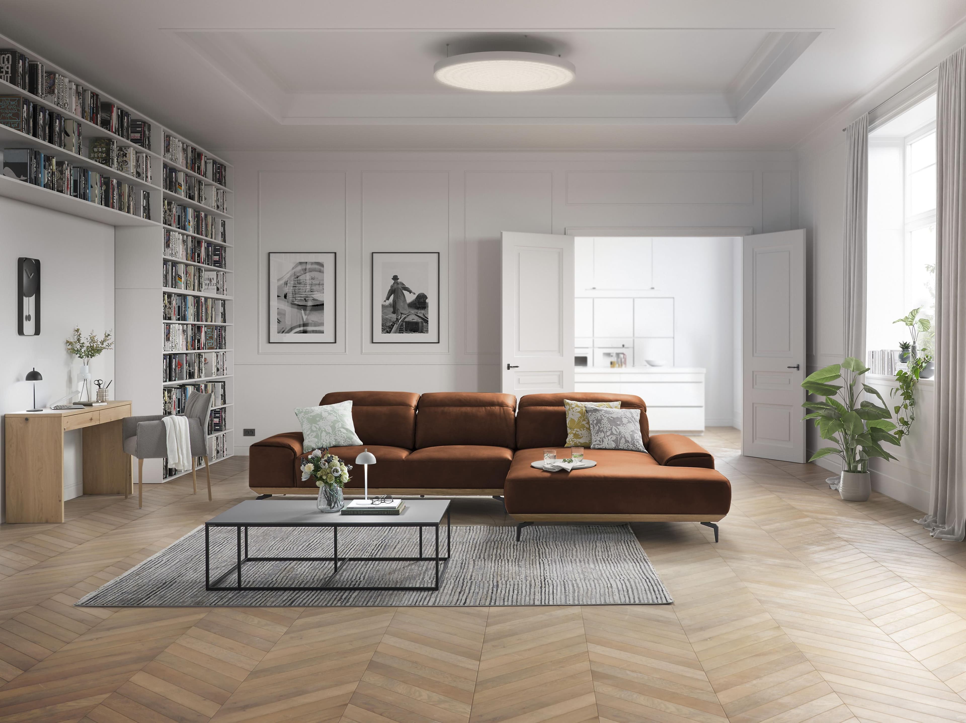 MR 2490 Wohnlandschaft mit Fuß Schwarz