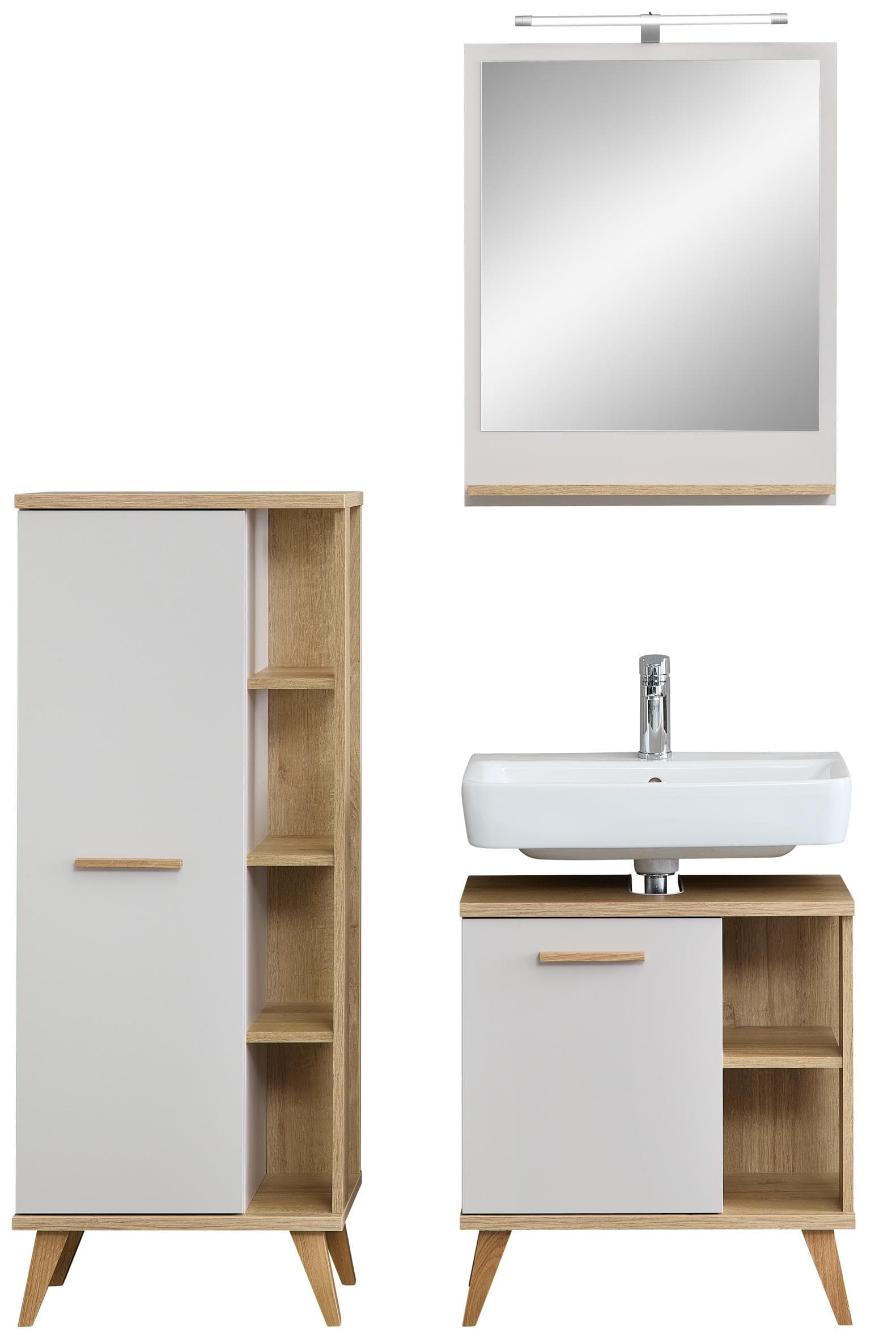 Baur Versand Badmöbel-Set SAPHIR Quickset 966 Kaschmir Riviera Eiche