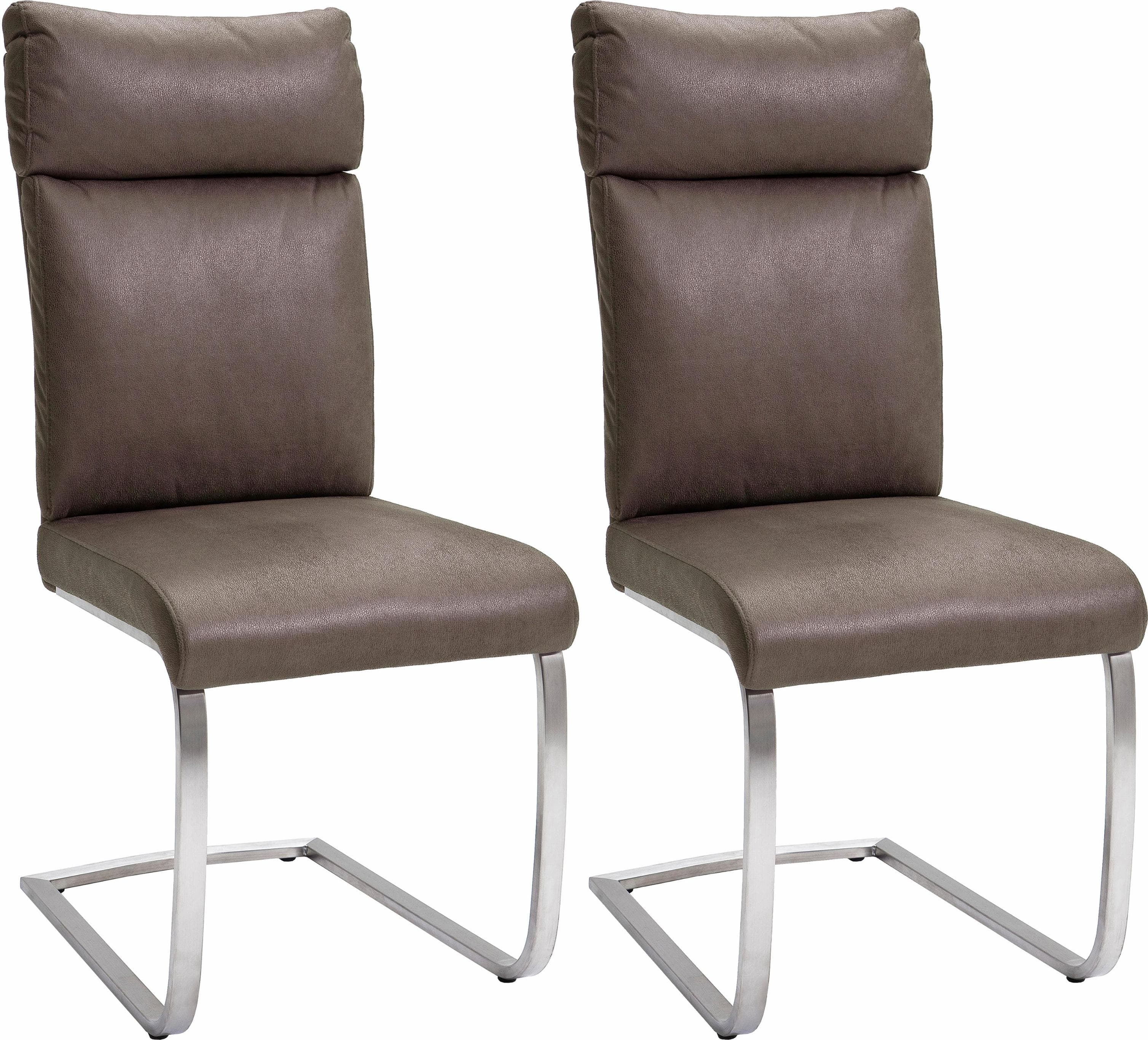 MCA FURNITURE Freischwinger Braun Edelstahl Gebürstet
