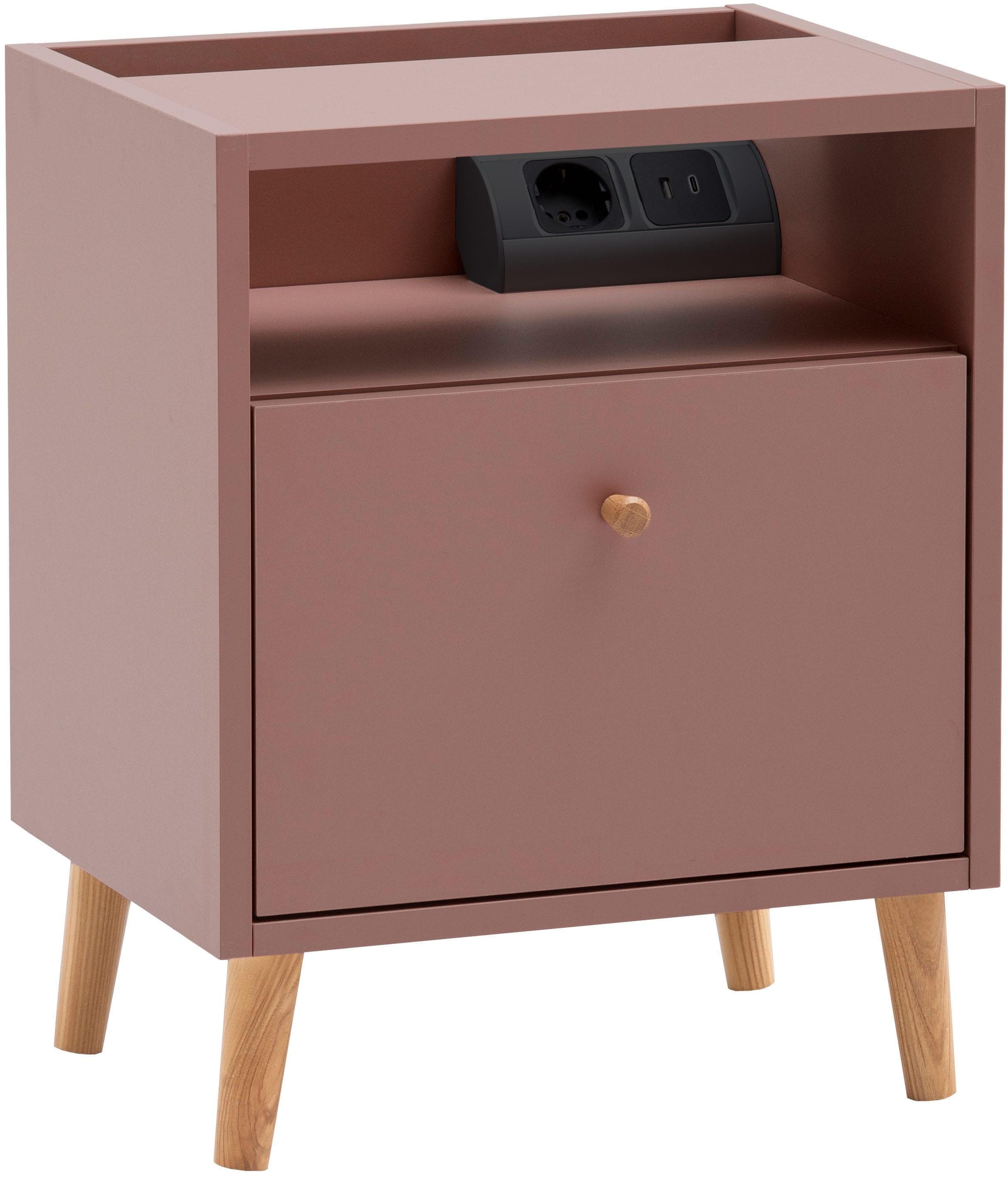 Nachtschrank Schildmeyer Bjarne Mauve USB Ladestation