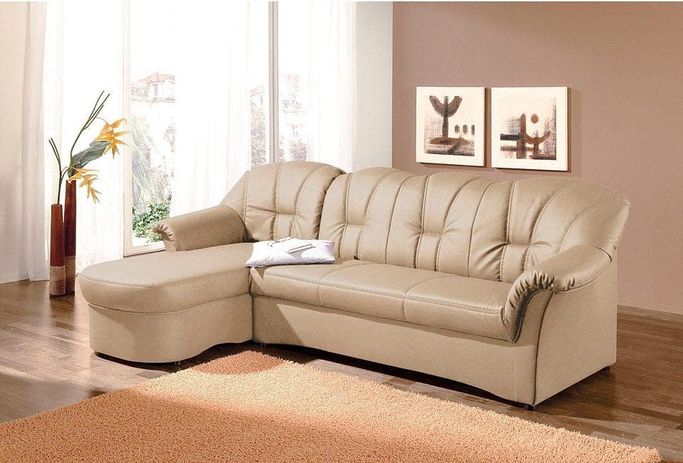DOMO COLLECTION Ecksofa Papenburg L-Form mit Bettfunktion Beige
