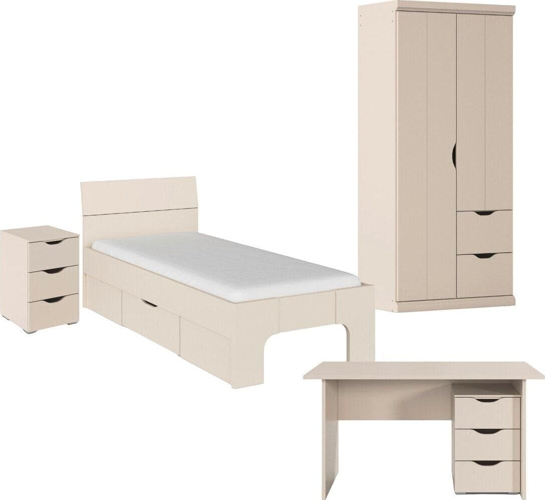 Jugendzimmer-Set RAUCH Kinderzimmer Komplettzimmer Schlafzimmer-Set 4-tlg. Marlene Beige