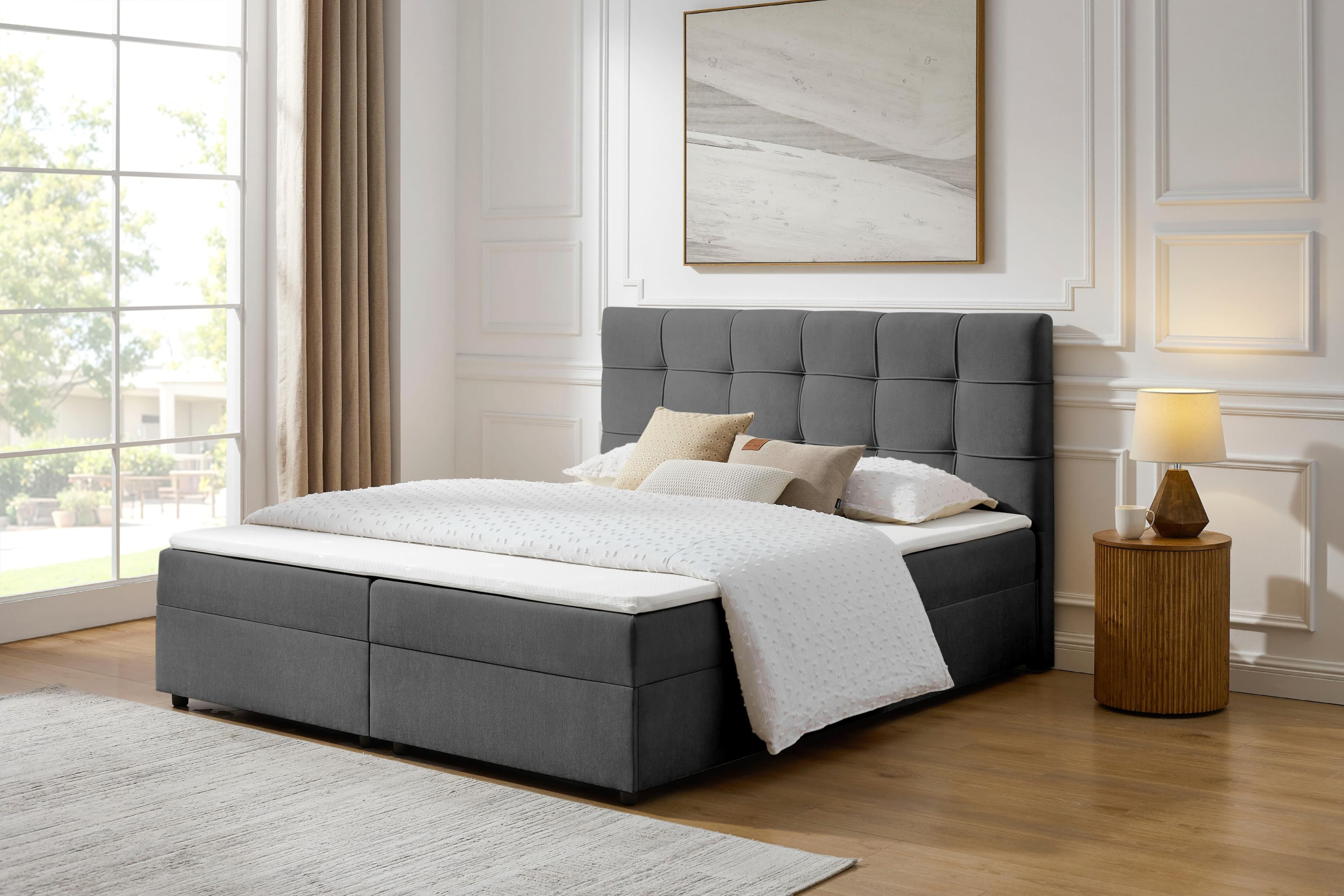 OTTO home Boxbett Tommes inkl. Bettkasten und Topper, Liegefläche 180x200cm