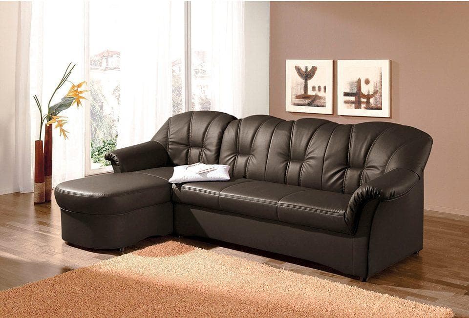 DOMO COLLECTION Ecksofa Papenburg L-Form Braun mit Bettfunktion
