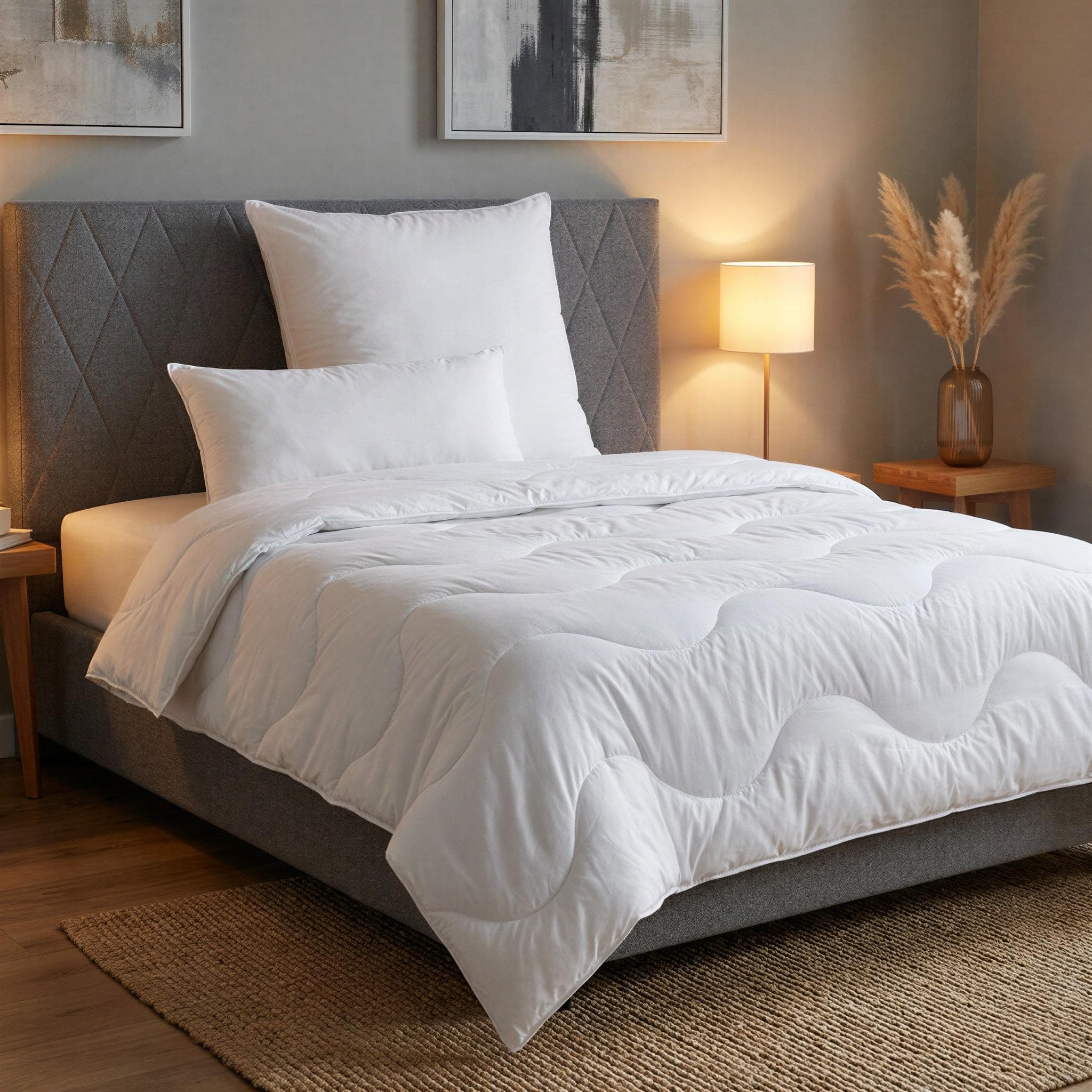 John Cotton Microfaserbettdecke Emilia Weiß Warm