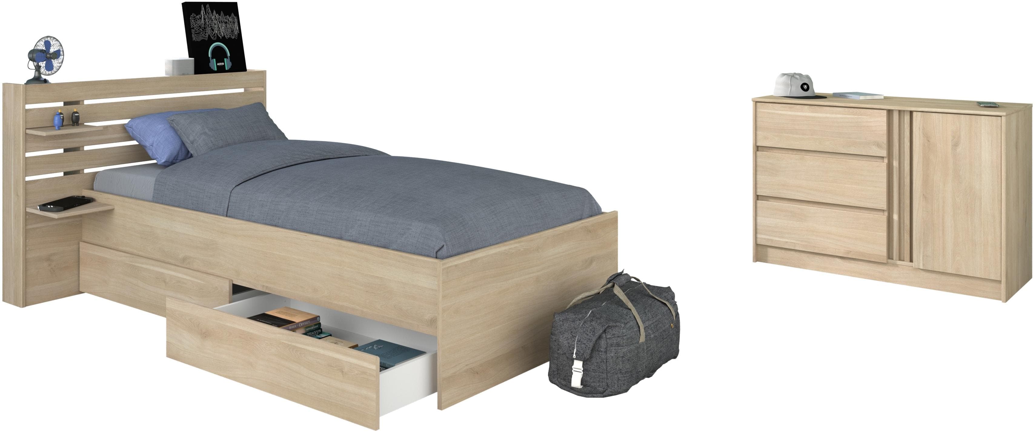 Jugendzimmer-Set Parisot Escale 11 Braun Staumraumbett