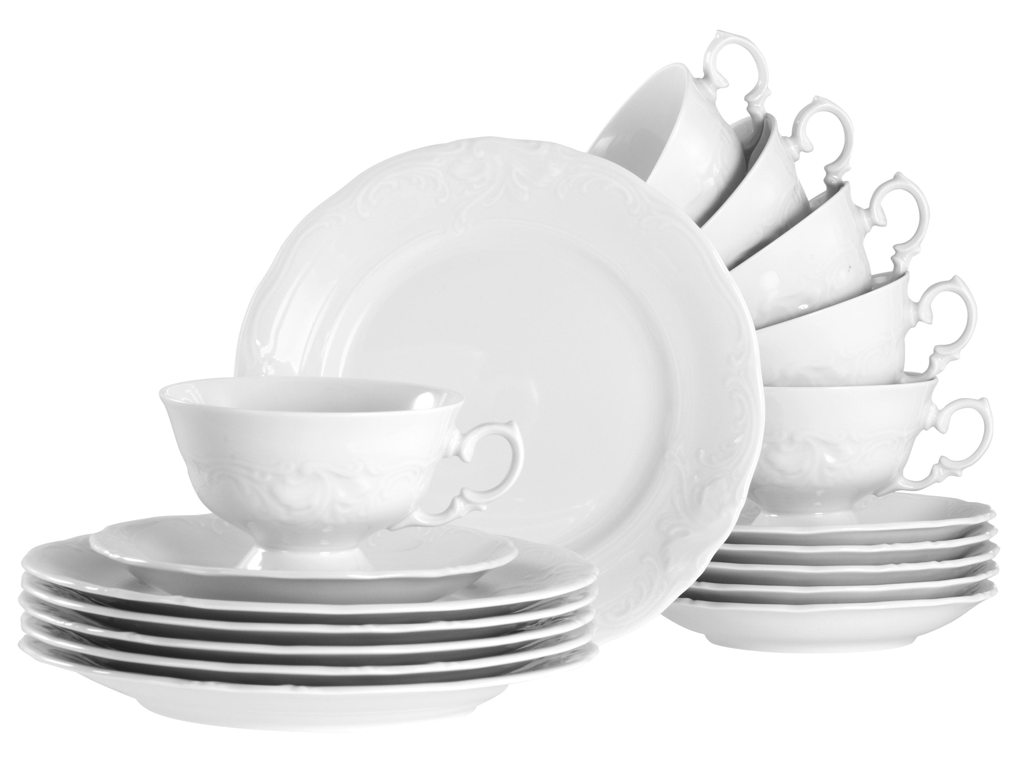Creatable Kaffeeservice Frederike Weiss 18-tlg. Weiß Porzellan